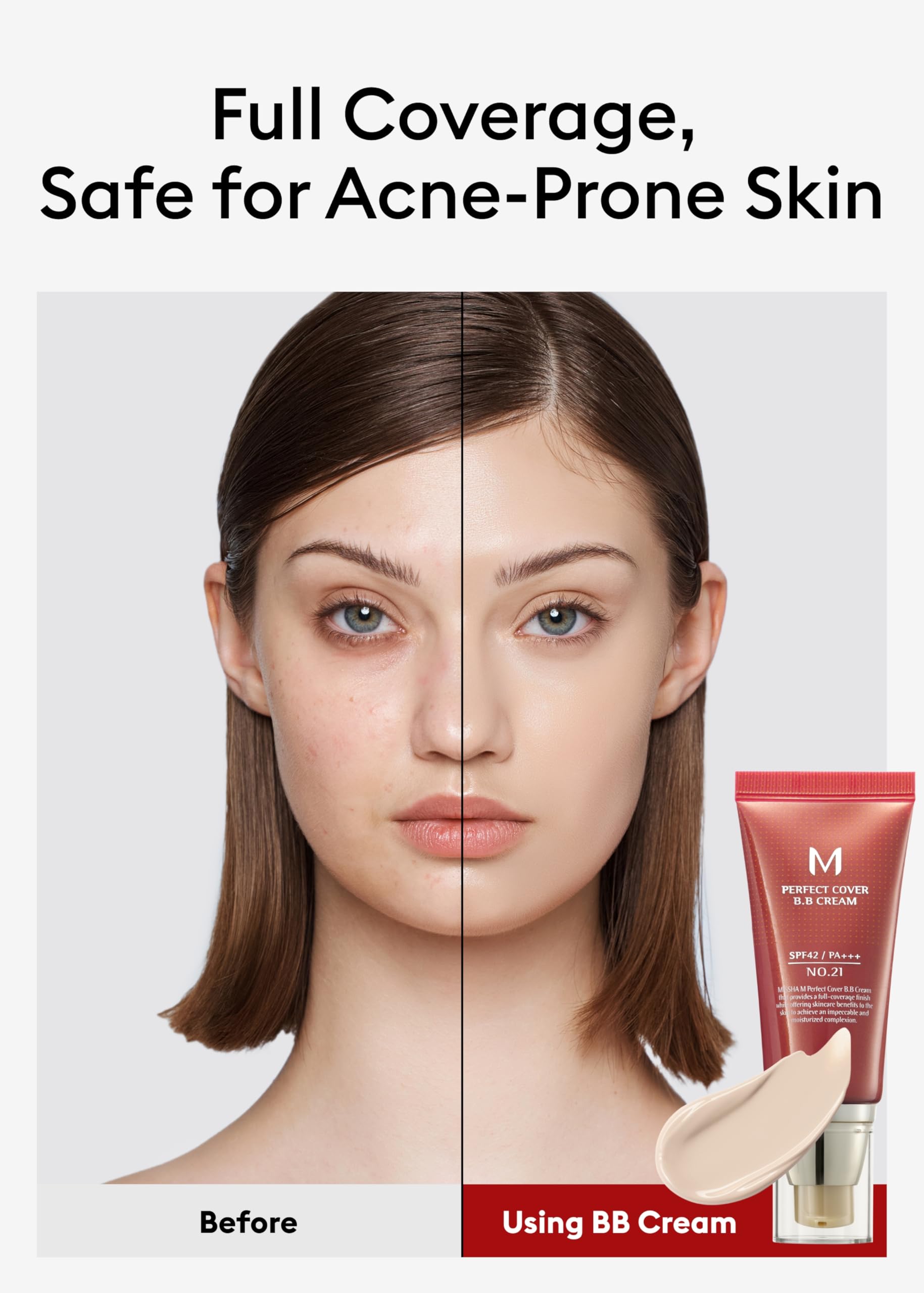 Foto 5 pulgar | Bb Cream Missha M Perfect Cover N.º 21, Color Beige Claro, Spf42, 50 Ml, X2 - Venta Internacional.