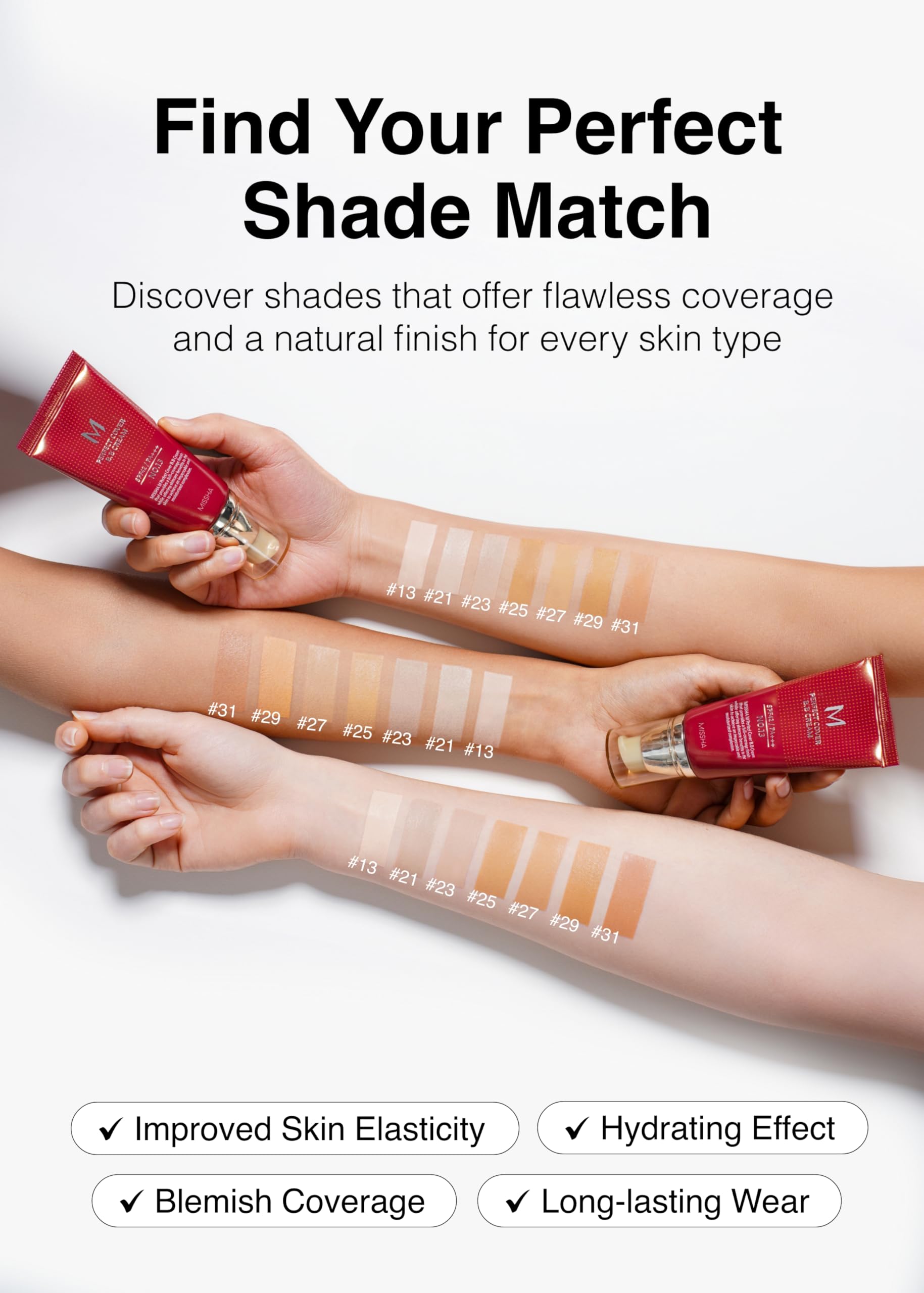 Foto 7 pulgar | Bb Cream Missha M Perfect Cover N.º 21, Color Beige Claro, Spf42, 50 Ml, X2 - Venta Internacional.
