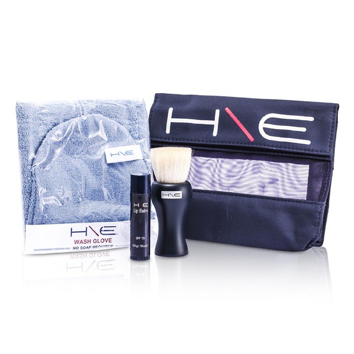 Foto 1 | Kit H E Minerals: Bálsamo Labial SPF 15 + Cepillo Facial + Guante de Lavado + Bolsa - Venta Internacional