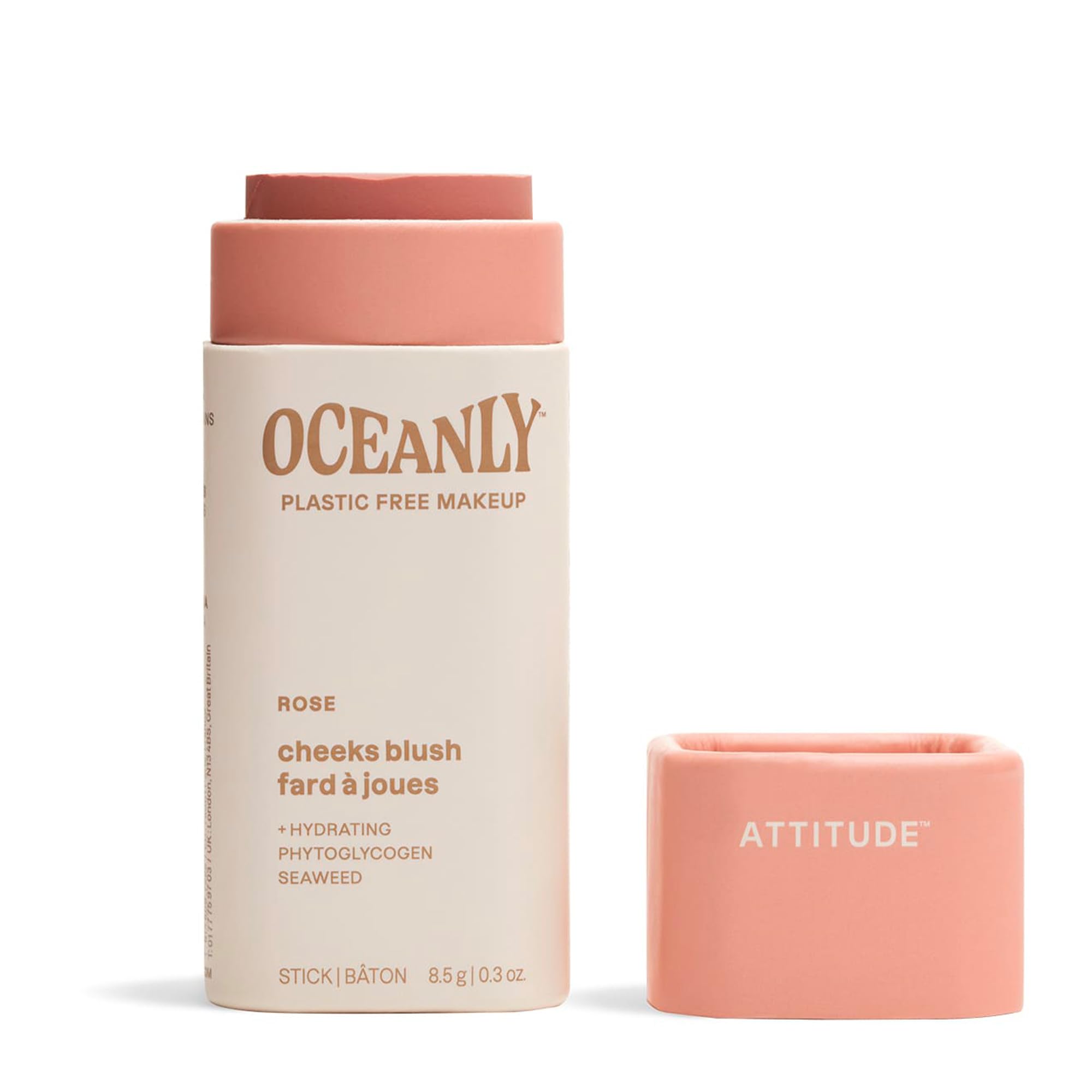 Blush Stick Attitude Oceanly Rosa Ligera, Sin Plástico, 8 Ml - Venta Internacional.