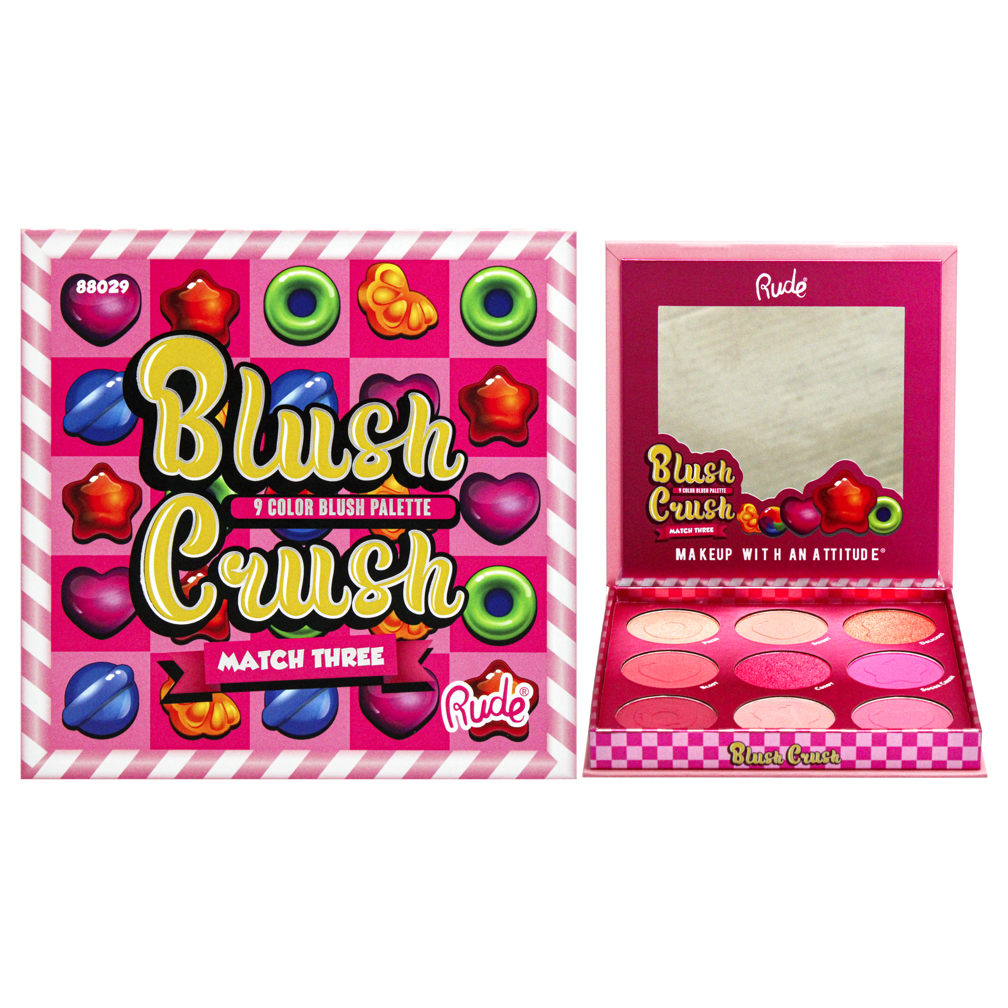 Foto 2 pulgar | Paleta De Coloretes Rude Cosmetics Blush Crush 9 Color Match Three - Venta Internacional.