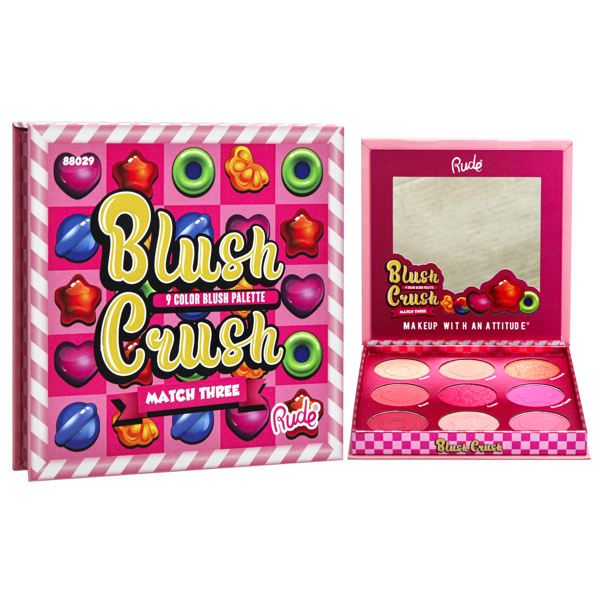 Foto 4 pulgar | Paleta De Coloretes Rude Cosmetics Blush Crush 9 Color Match Three - Venta Internacional.