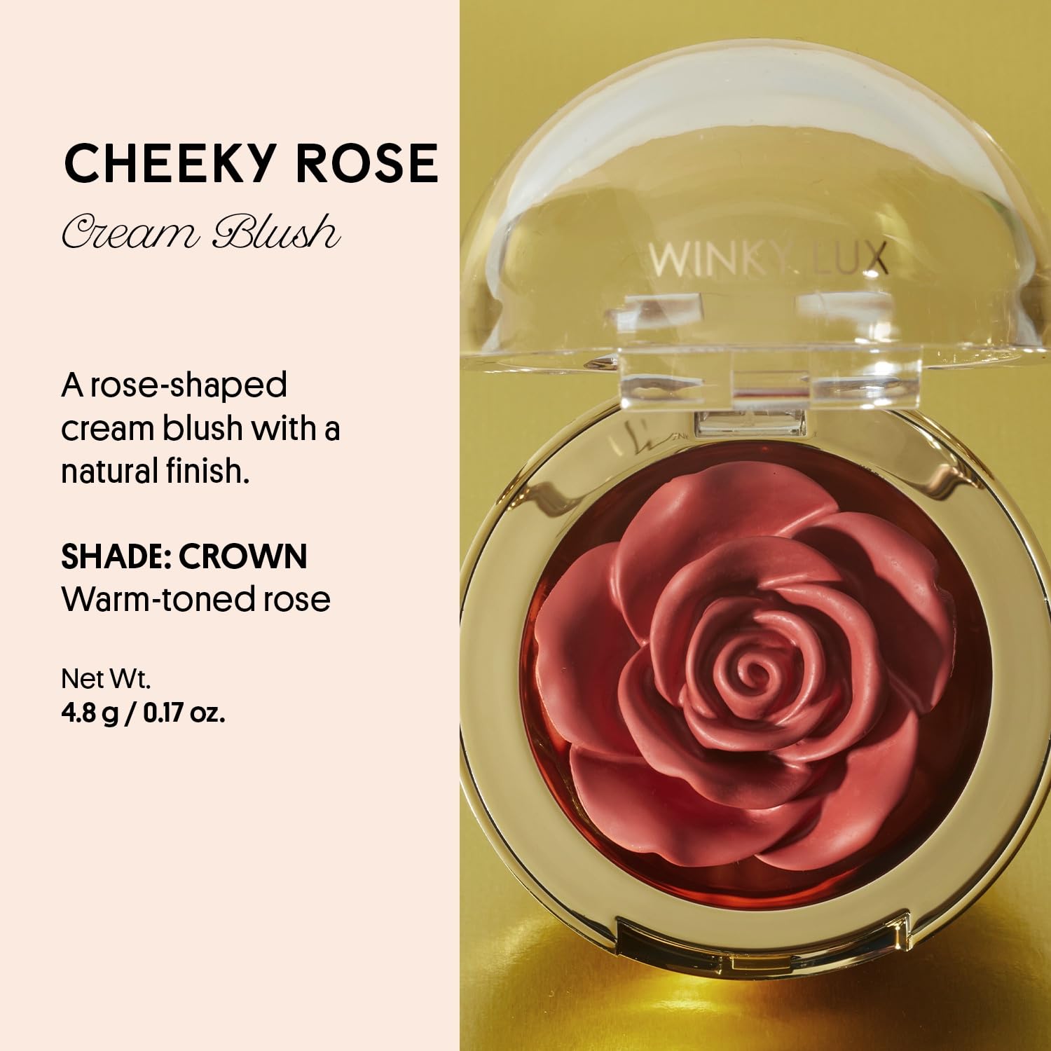 Foto 3 pulgar | Colorete En Crema Winky Lux Cheeky Rose Con Vitamina E - Venta Internacional.