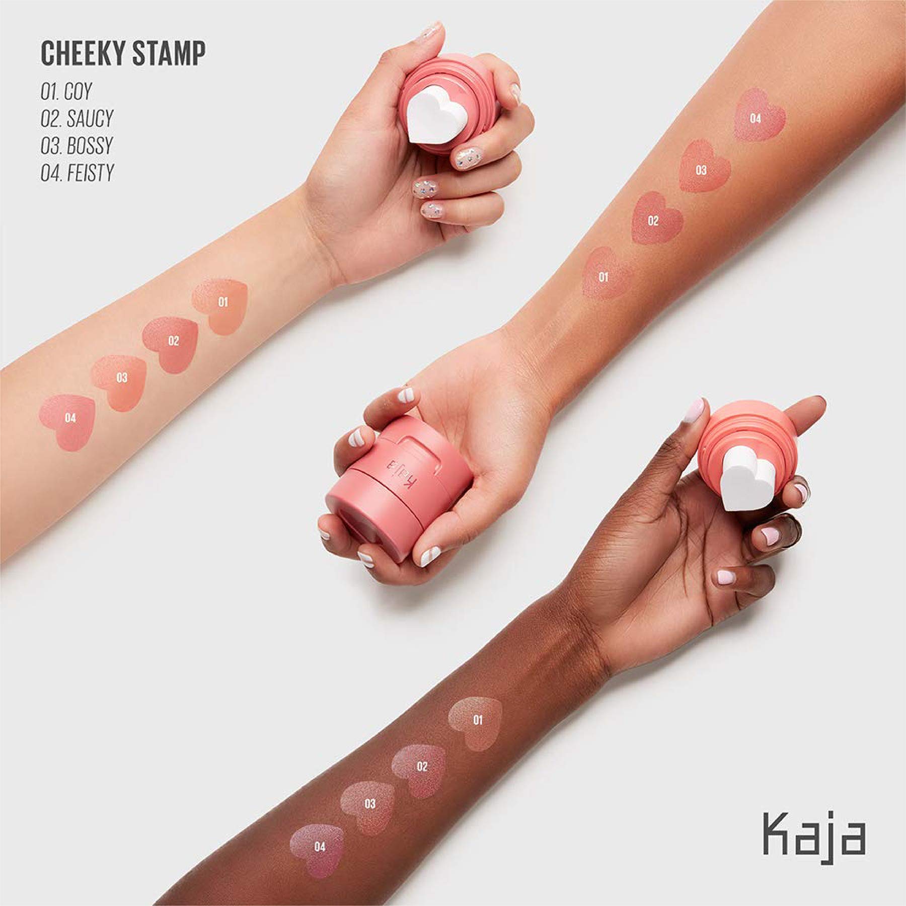 Foto 6 pulgar | Blush Kaja Cheeky Stamp 03 Bossy Coral Con Aplicador En Forma De Corazón - Venta Internacional.
