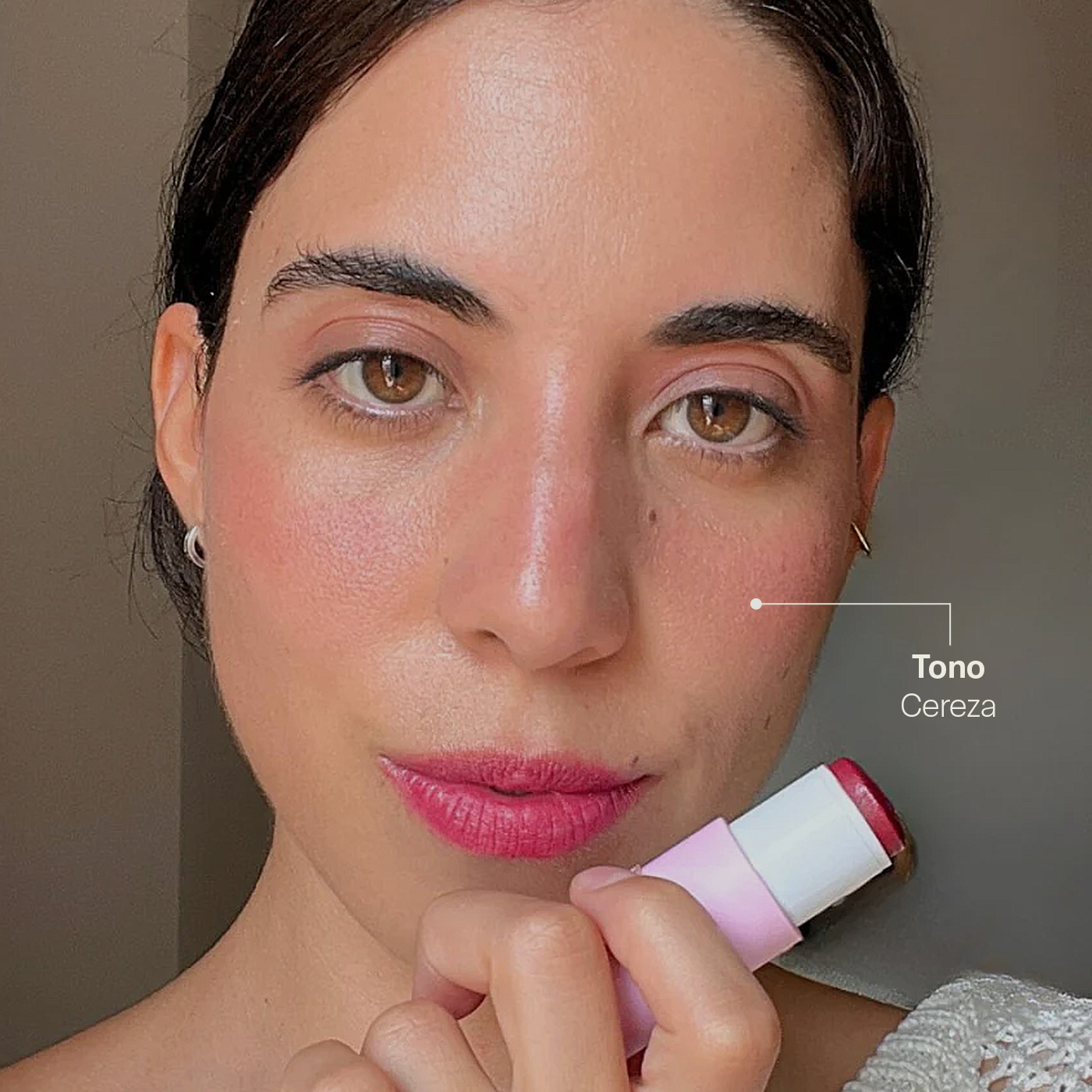 Foto 3 pulgar | Kit Teia Cosméticos Glow Control Blush en Barra Multiusos Cereza + Polvo Matificante