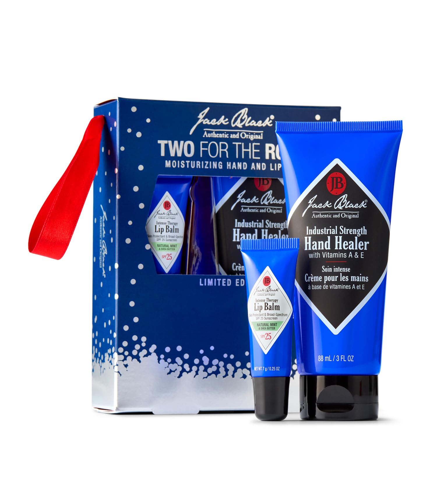 Set De Regalo Jack Black Industrial Strength, Sanador De Manos Y Bálsamo Labial - Venta Internacional.