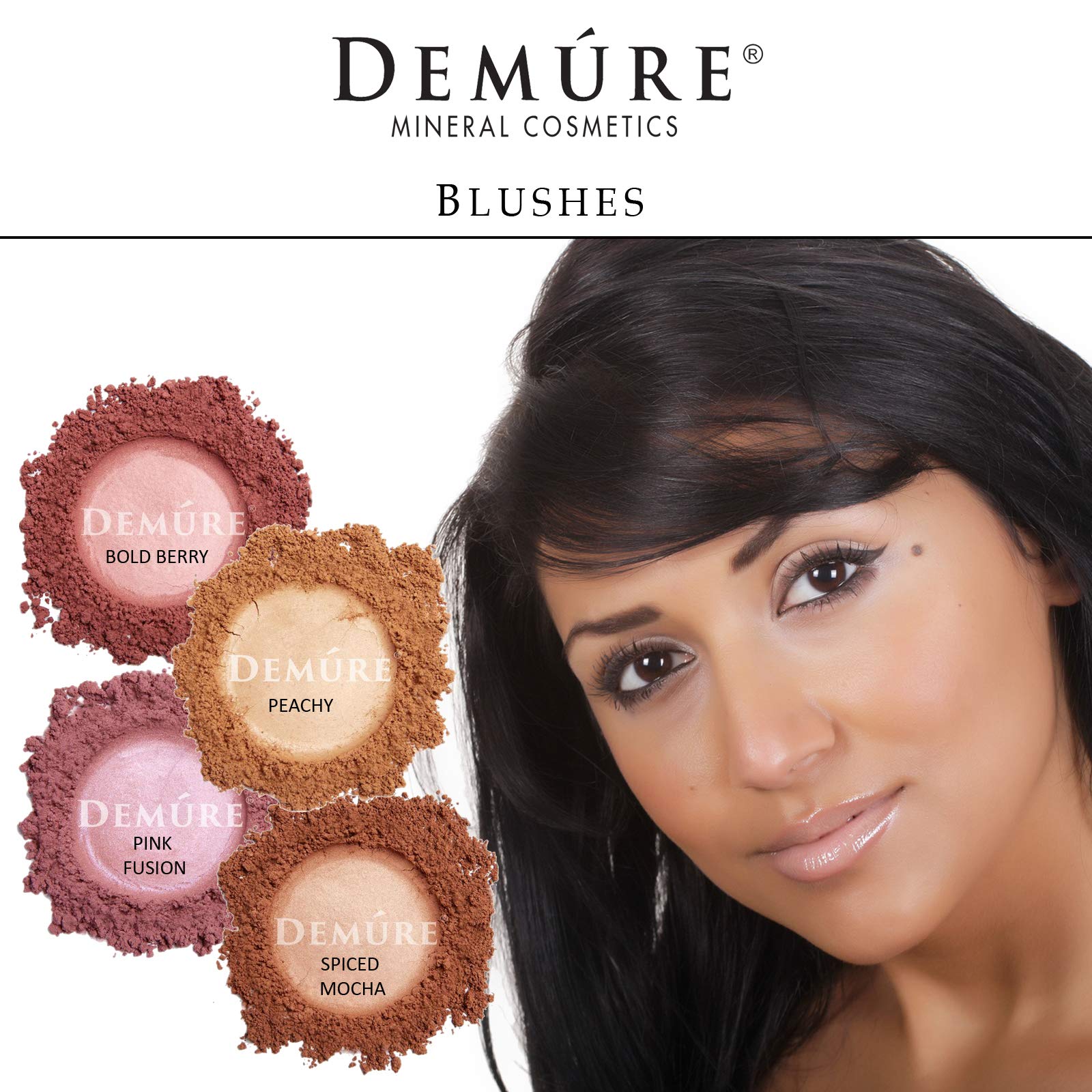 Foto 8 pulgar | Polvo De Maquillaje Mineral Blush Demure Bold Berry Cruelty Free - Venta Internacional.