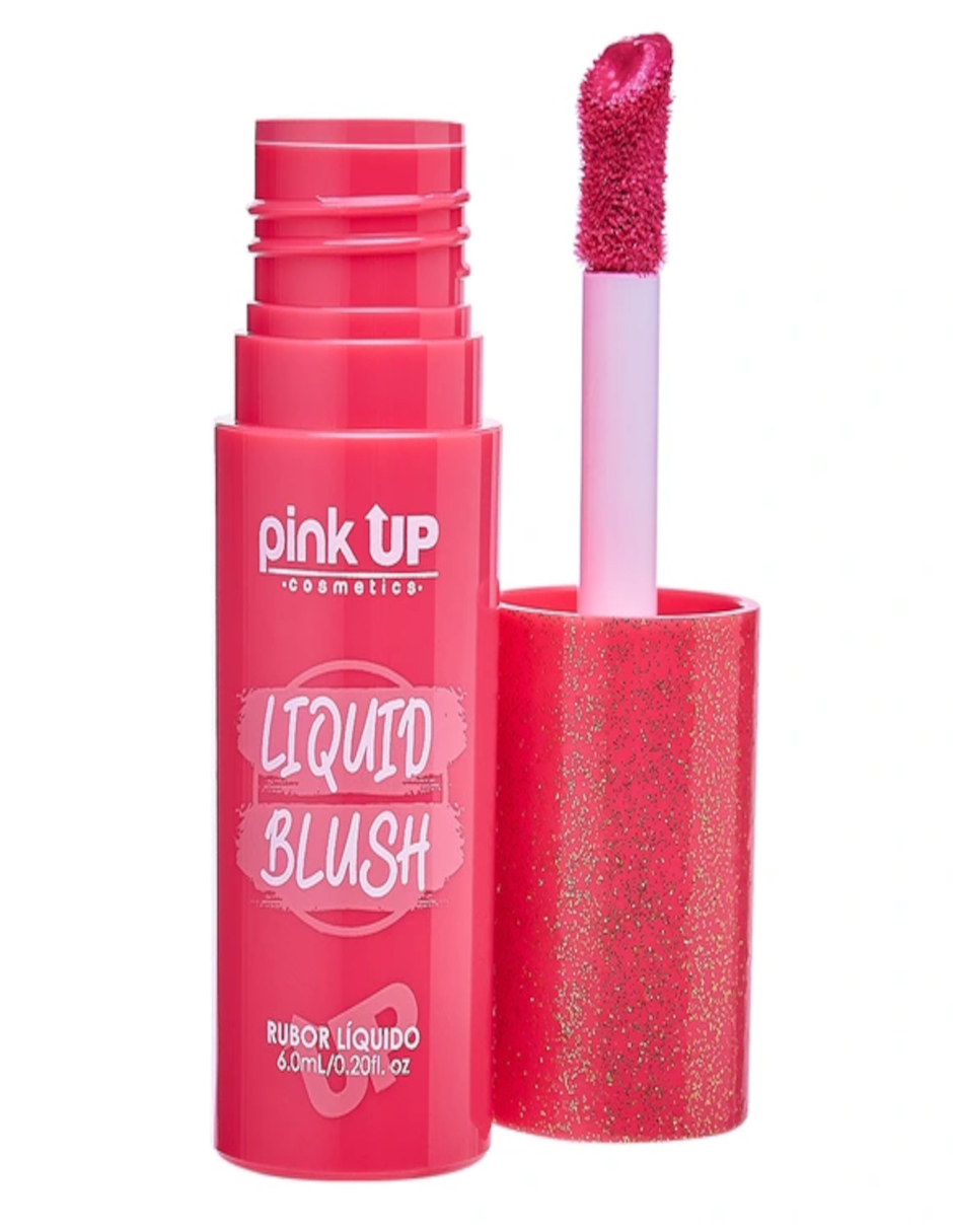 Foto 3 pulgar | Rubor Líquido Pink Up Liquid Blush Larga Duración + Termo de Agua
