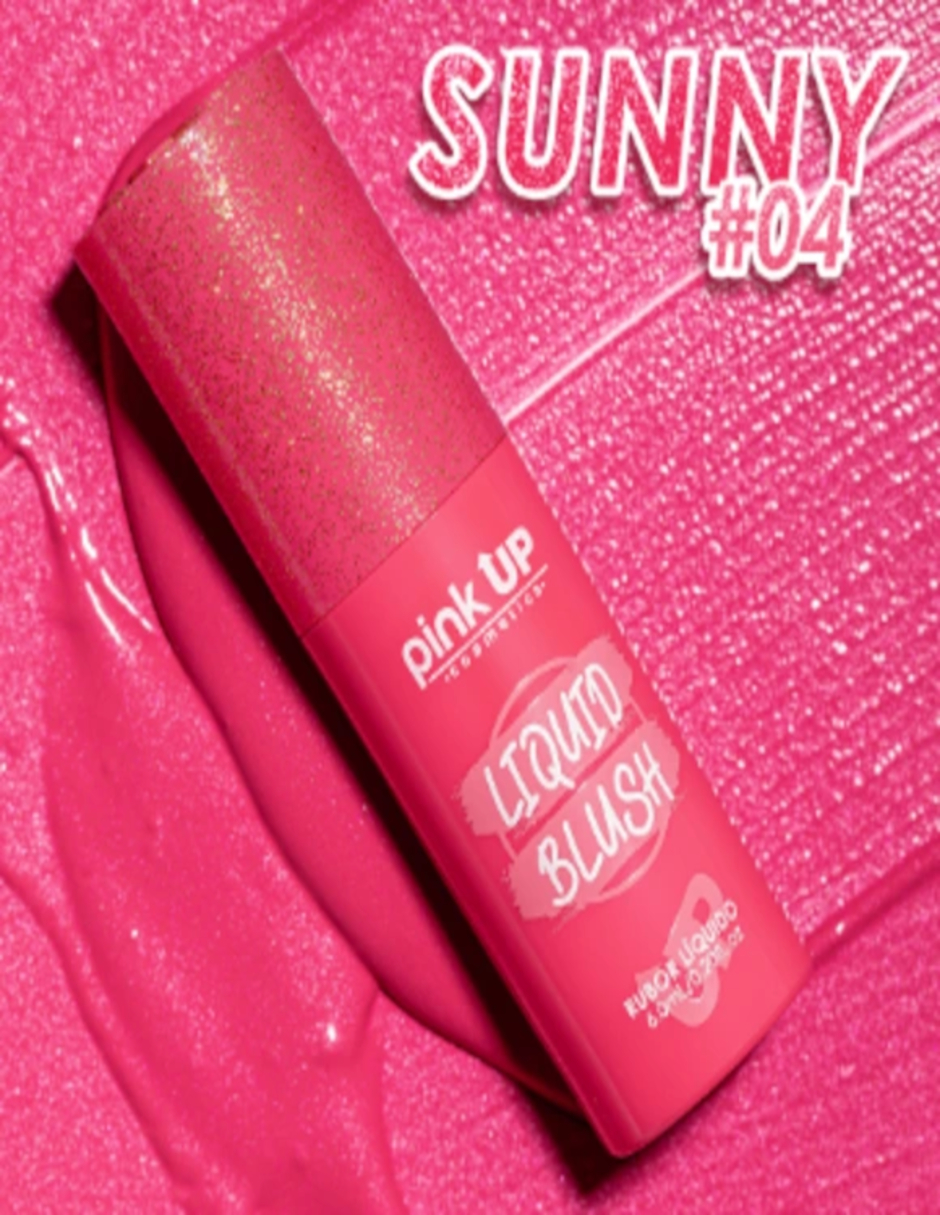 Foto 4 pulgar | Rubor Líquido Pink Up Liquid Blush Larga Duración + Termo de Agua