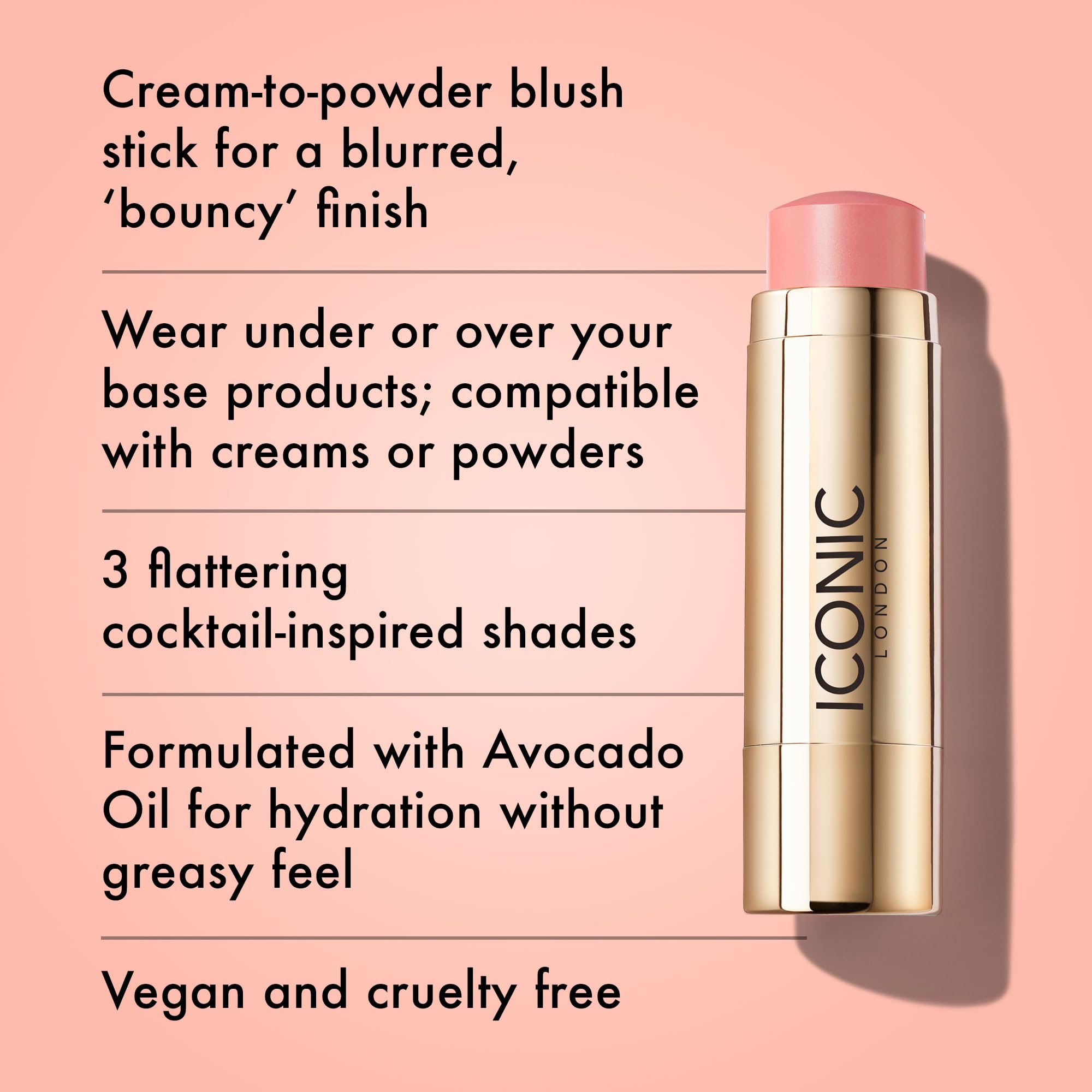 Foto 3 pulgar | Blurring Blush Stick Iconic London Daiquiri Pink Vegan - Venta Internacional.