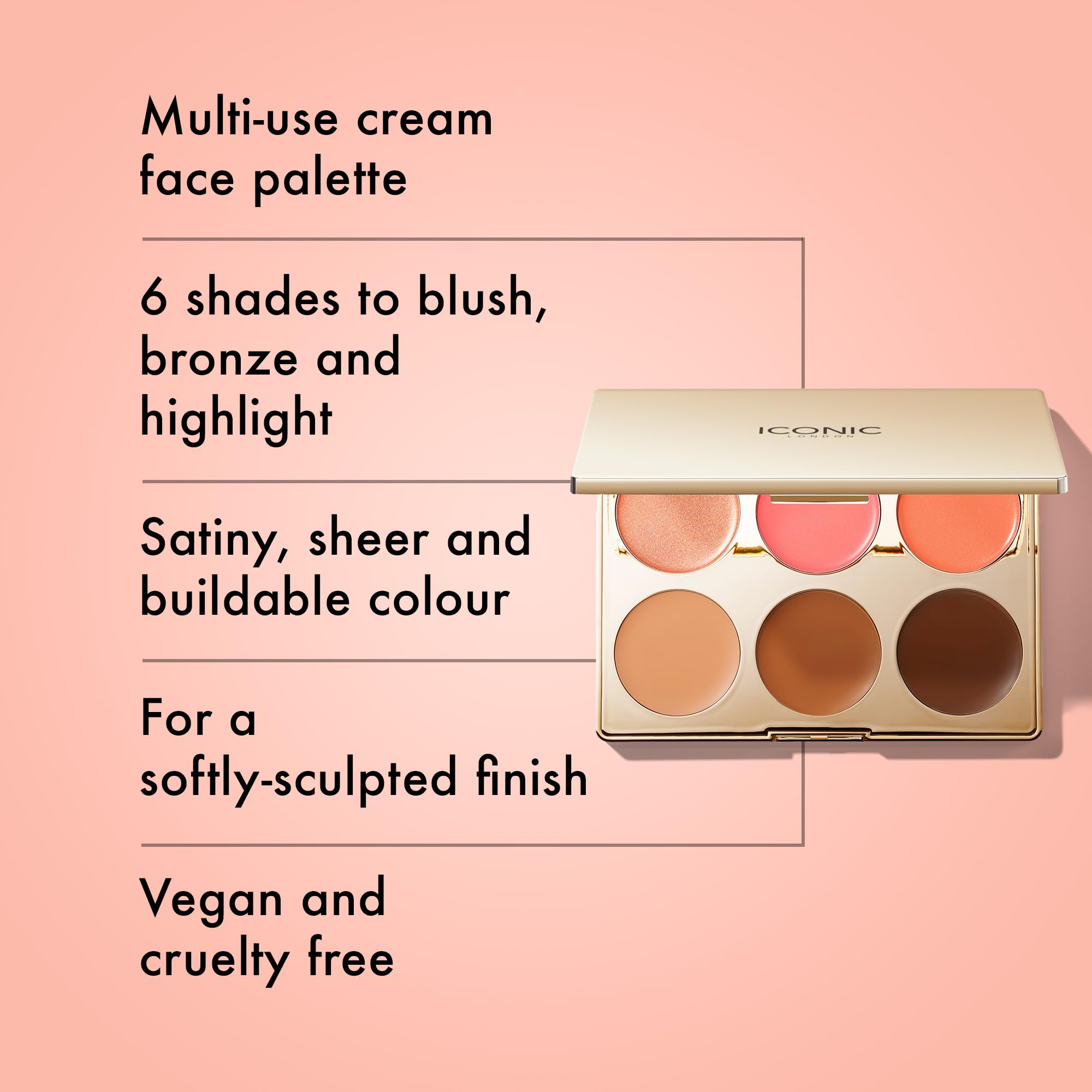 Foto 2 | Crema Multiuso Palette Iconic London Para Rubor, Bronce Y Iluminador - Venta Internacional.