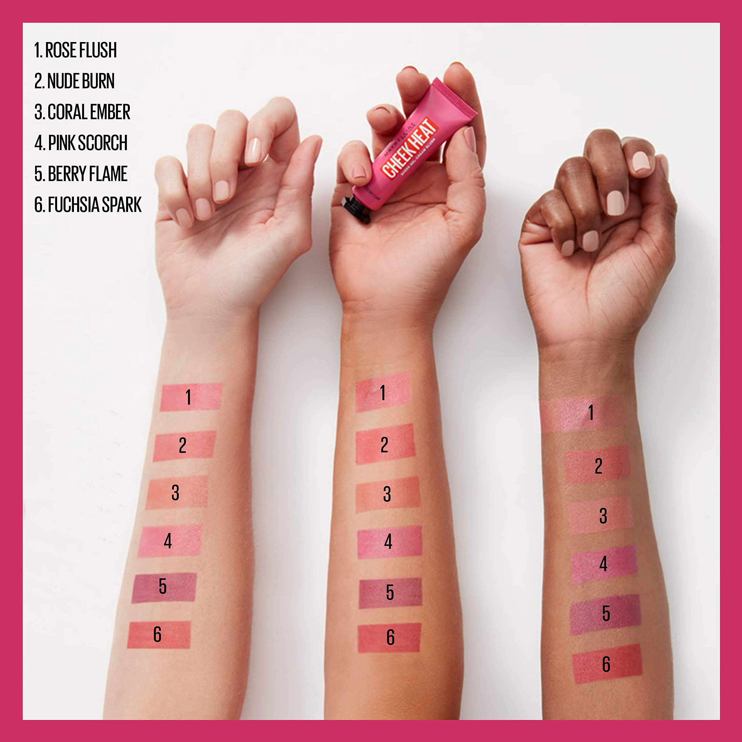 Foto 7 pulgar | Colorete Maybelline Cheek Heat Gel-cream Rose Flush - Venta Internacional.