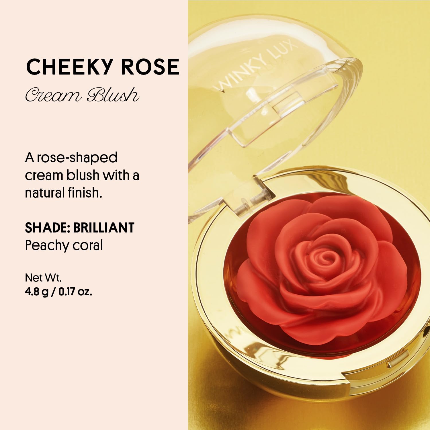 Foto 3 pulgar | Colorete En Crema Winky Lux Cheeky Rose Coral Brilliant - Venta Internacional.