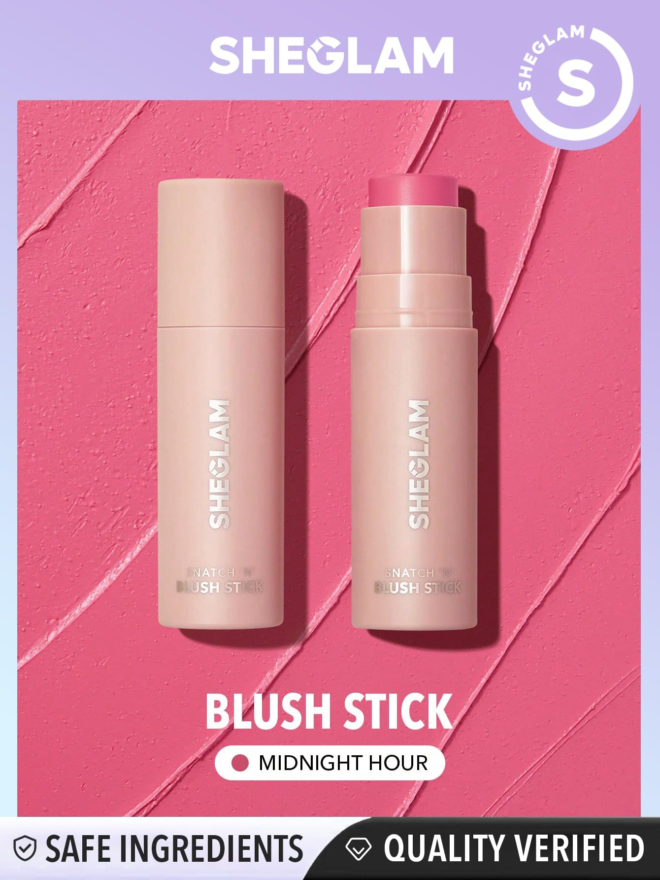 Foto 8 pulgar | Blush Stick Sheglam Snatch N Cream De Larga Duración A Medianoche - Venta Internacional.