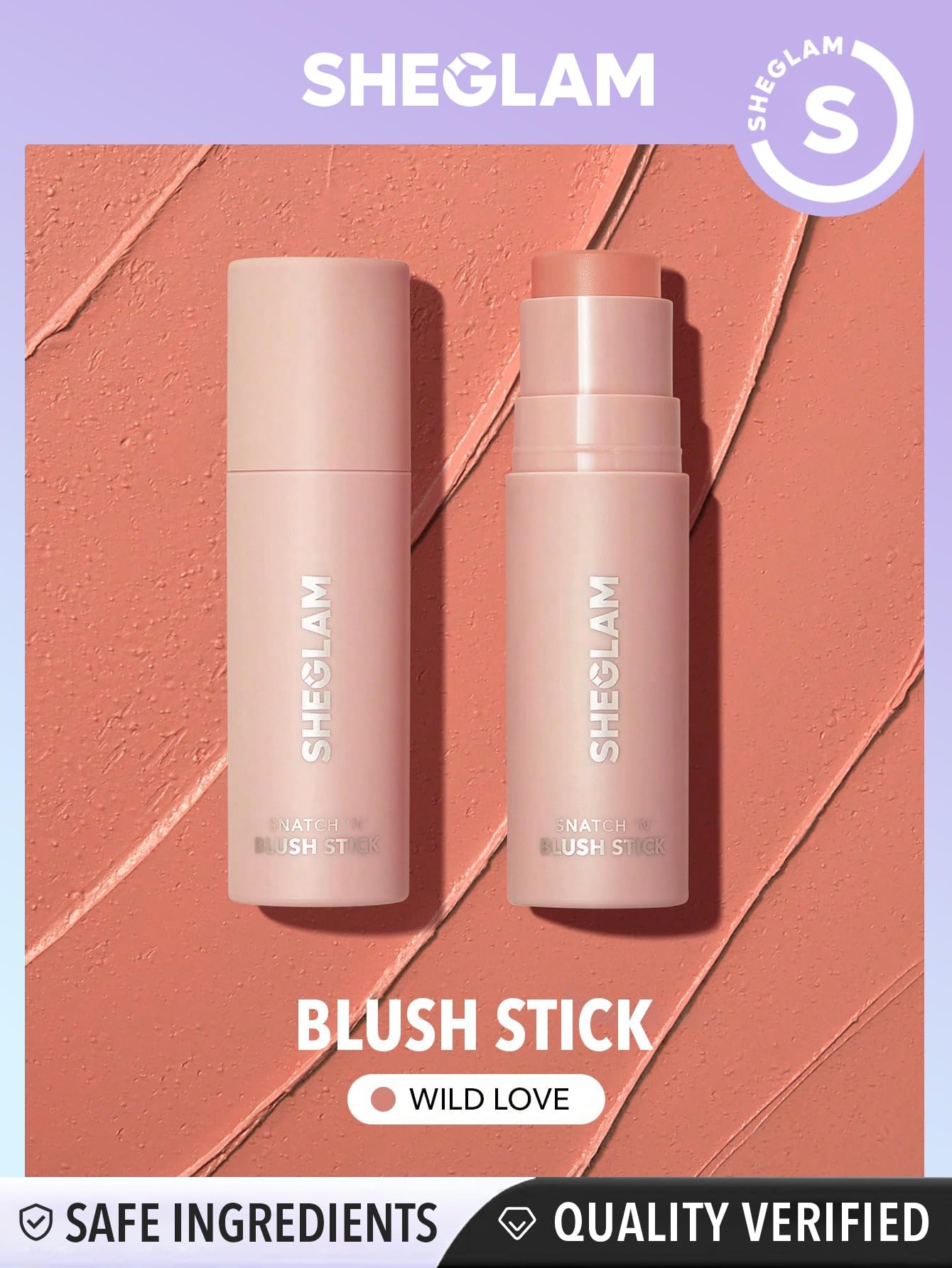 Foto 3 pulgar | Colorete En Barra Sheglam Snatch N Cream Wild Love Cheeks - Venta Internacional.