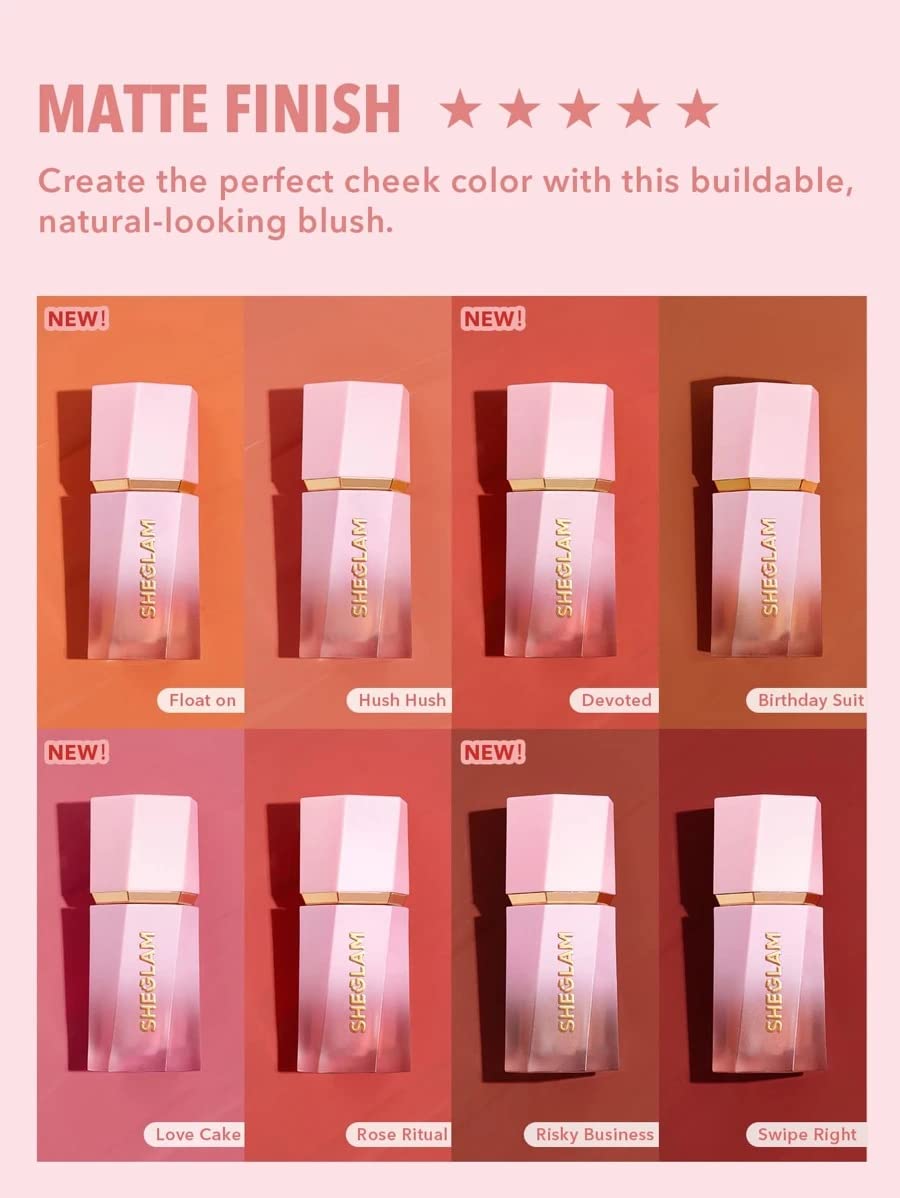 Foto 4 | Rubor Líquido Sheglam Color Bloom Dayglow Shimmer Risky Business - Venta Internacional.