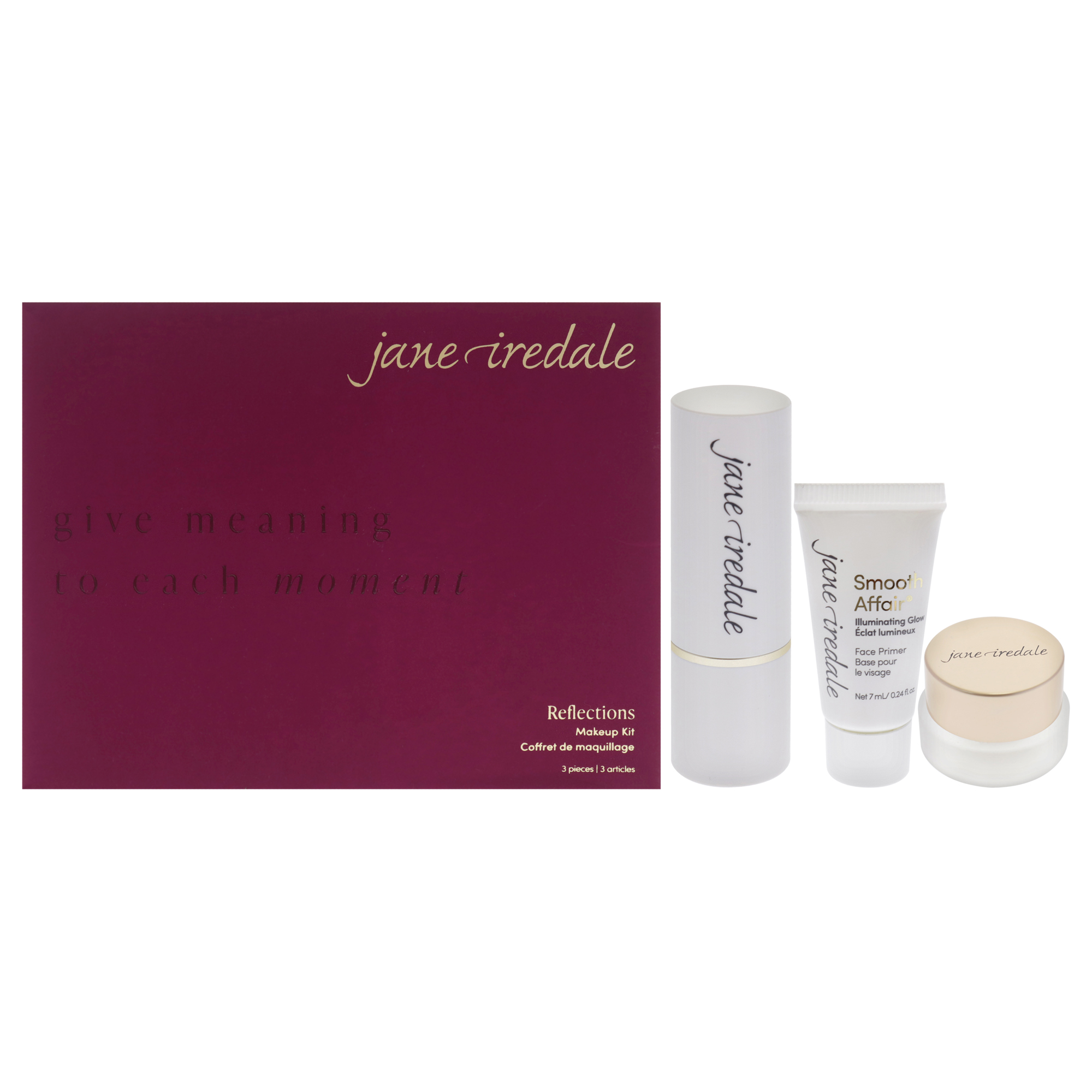 Kit De Maquillaje Jane Iredale Reflections, Set De Regalo De 3 Piezas Con Imprimador - Venta Internacional.