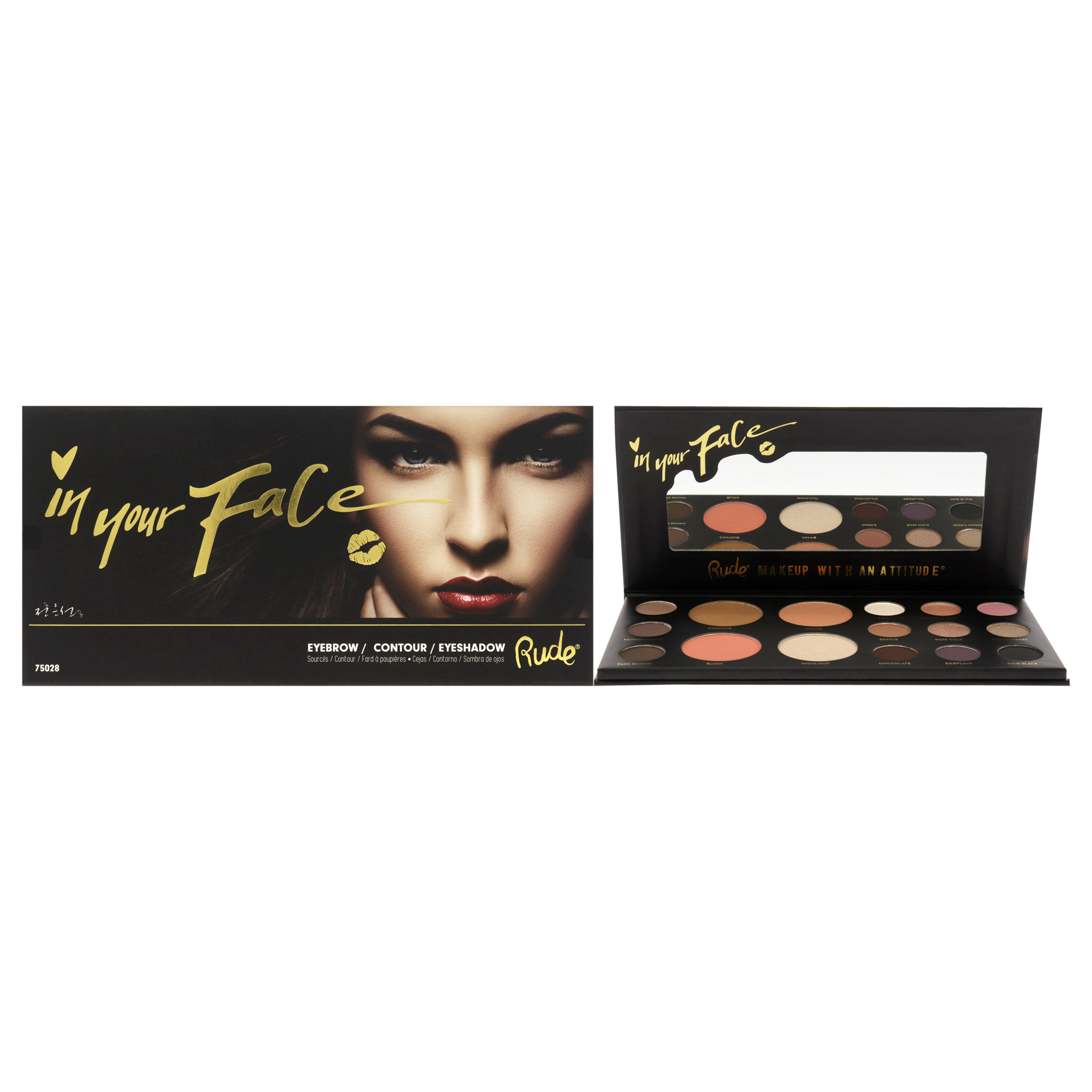 Palette Rude Cosmetics In Your Face 3 En 1 Veganos Para Mujer - Venta Internacional.