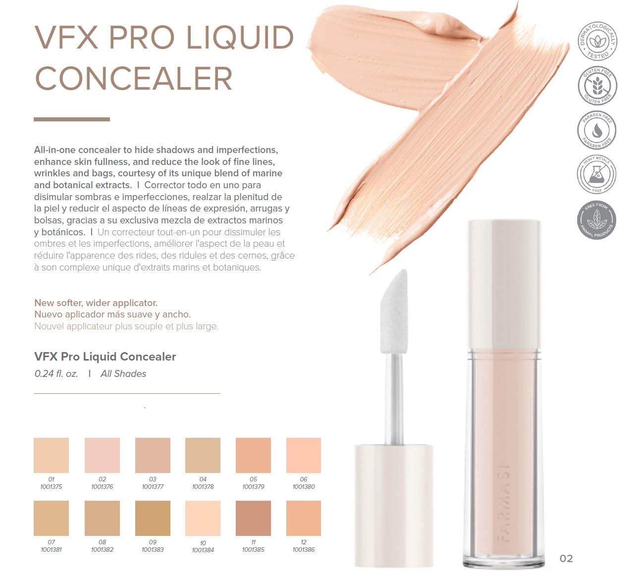 Foto 8 pulgar | Corrector Farmasi Vfx Pro Liquid De Cobertura Total, 7 Ml, W04 - Venta Internacional.