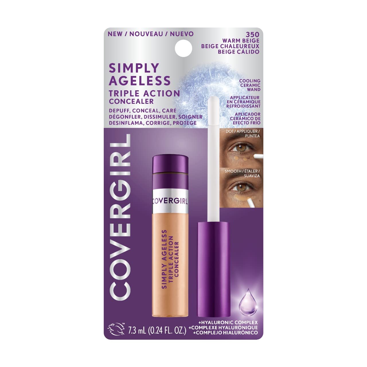 Foto 8 pulgar | Corrector Covergirl Simply Ageless Triple Action Beige Cálido - Venta Internacional.