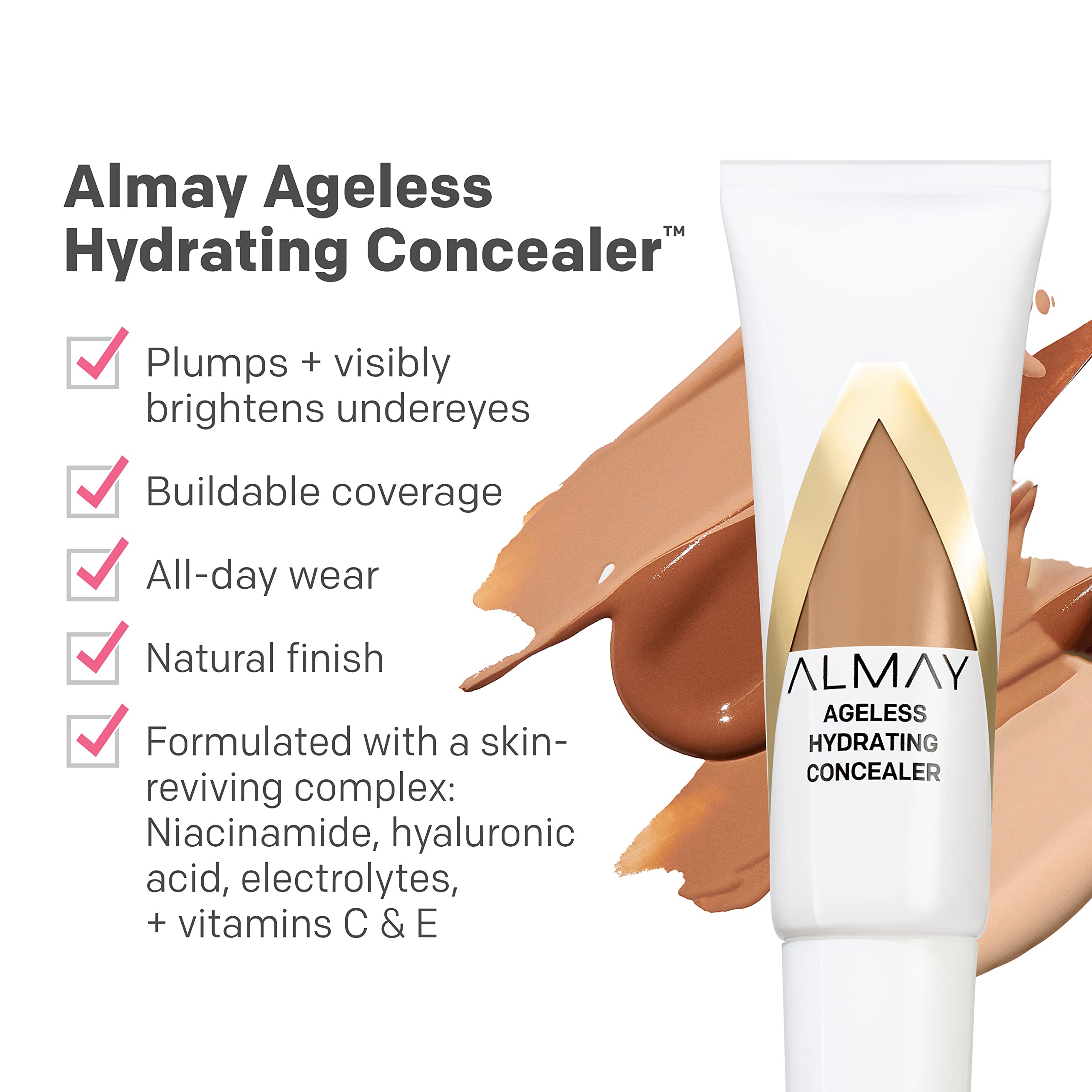 Foto 4 pulgar | Corrector Almay Anti-aging 020 Light Medium, 11 Ml, Ácido Hialurónico - Venta Internacional.