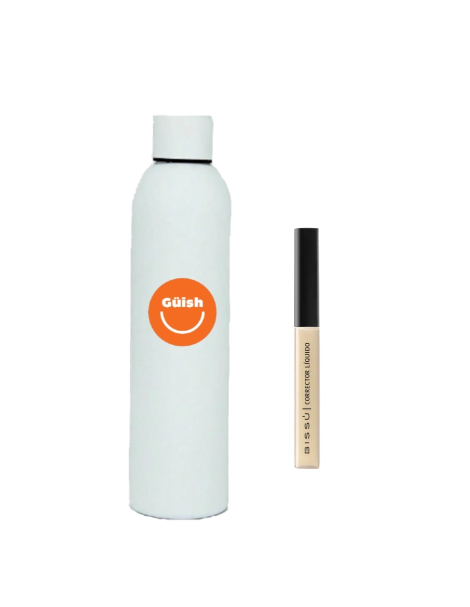 Corrector Líquido Bissú Tono 04 Polvorón + Termo De Agua De Regalo Güish