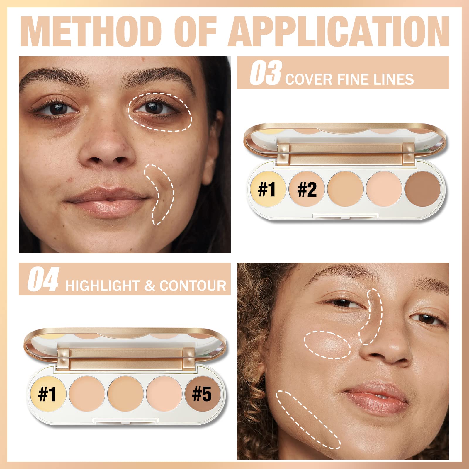 Foto 6 | Paleta Correctora Focallure #goldenage 5 En 1 Multiusos Ne01 - Venta Internacional.
