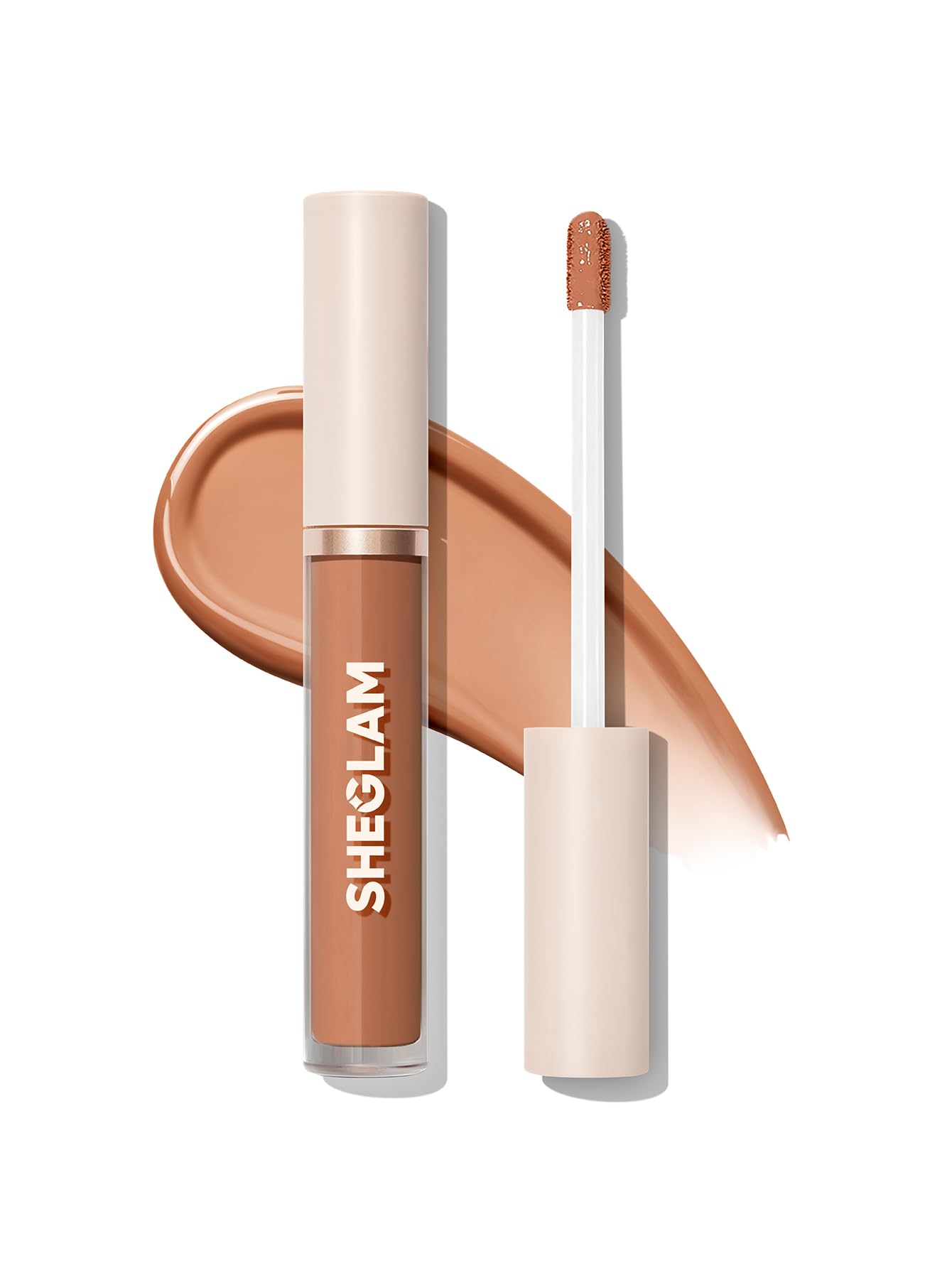 Corrector Sheglam, Cobertura Total, Acabado Mate, 12 Horas, Color Castaño - Venta Internacional.