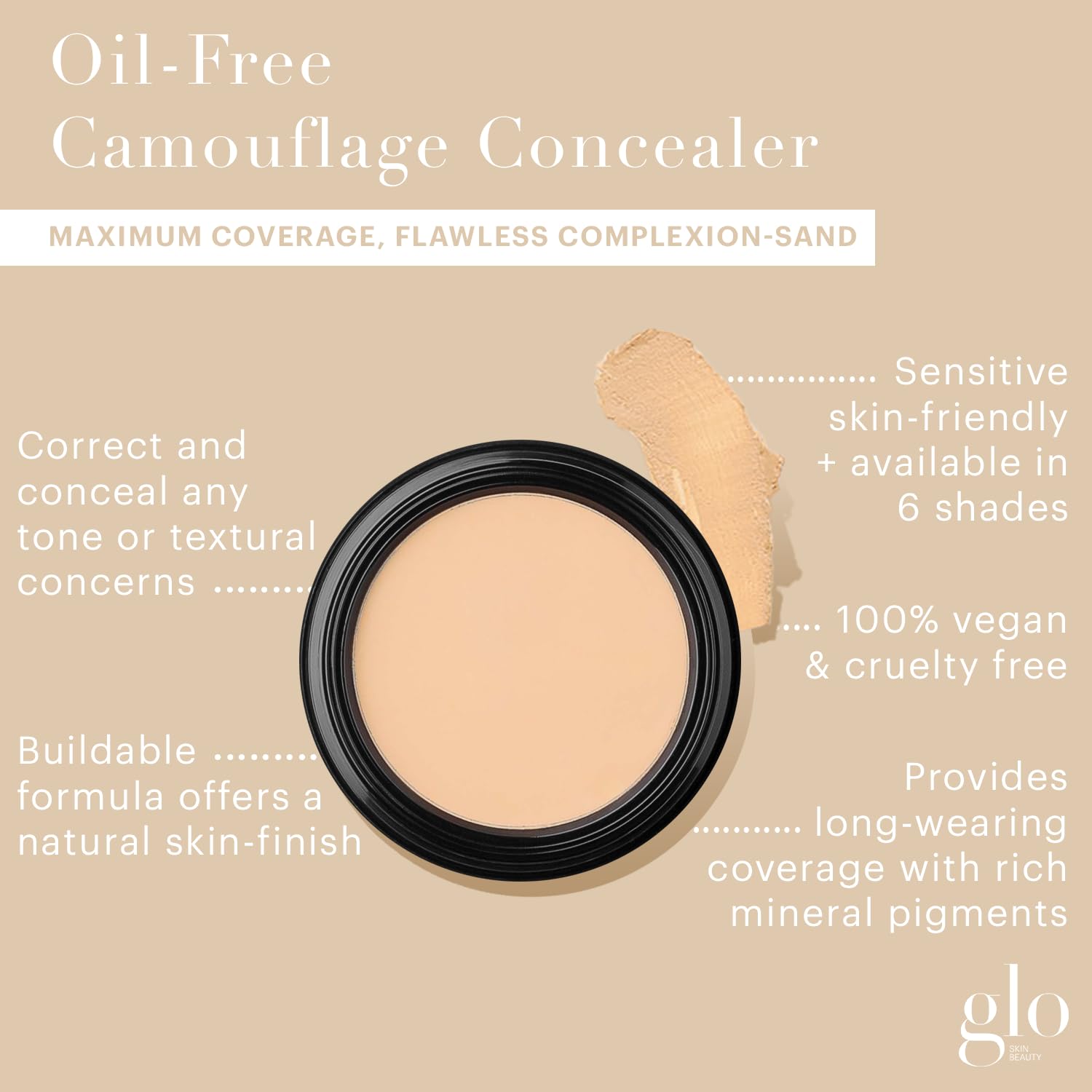 Foto 3 pulgar | Arena De Camuflaje Sin Aceite Concealer Glo Skin Beauty - Venta Internacional.