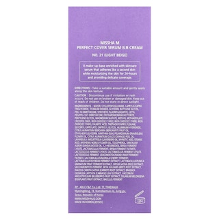 Foto 3 | Sérum B.b Cream Missha Perfect Cover No. 21 Color Beige Claro 35 Ml - Venta Internacional.
