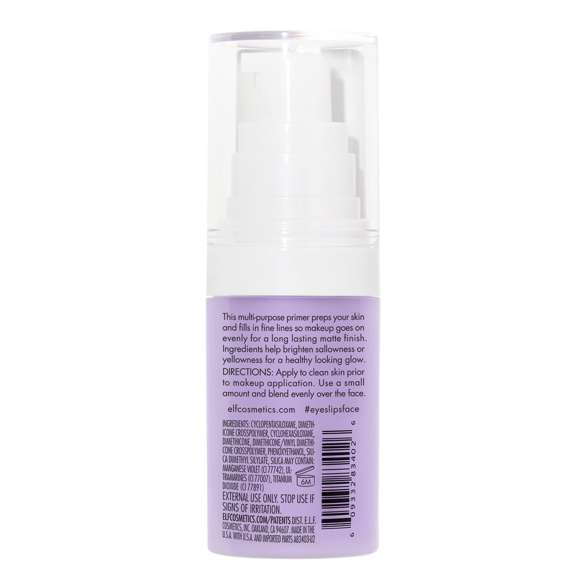 Foto 6 pulgar | Venta Internacional - Base Facial E.l.f. Brightening Lavender con Acabado Mate