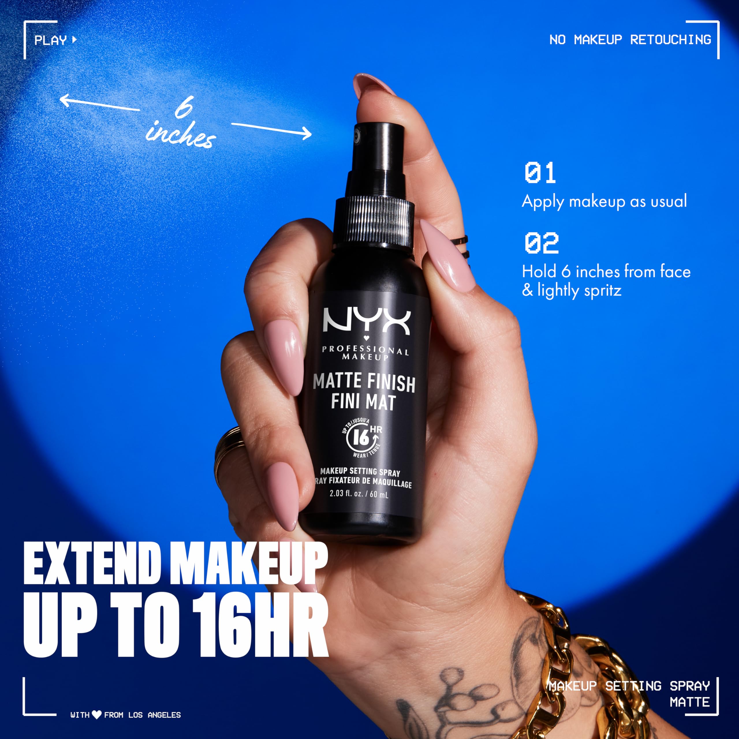 Foto 5 pulgar | Spray Fijador De Maquillaje Nyx Professional Makeup Matte + Dewy - Venta Internacional.