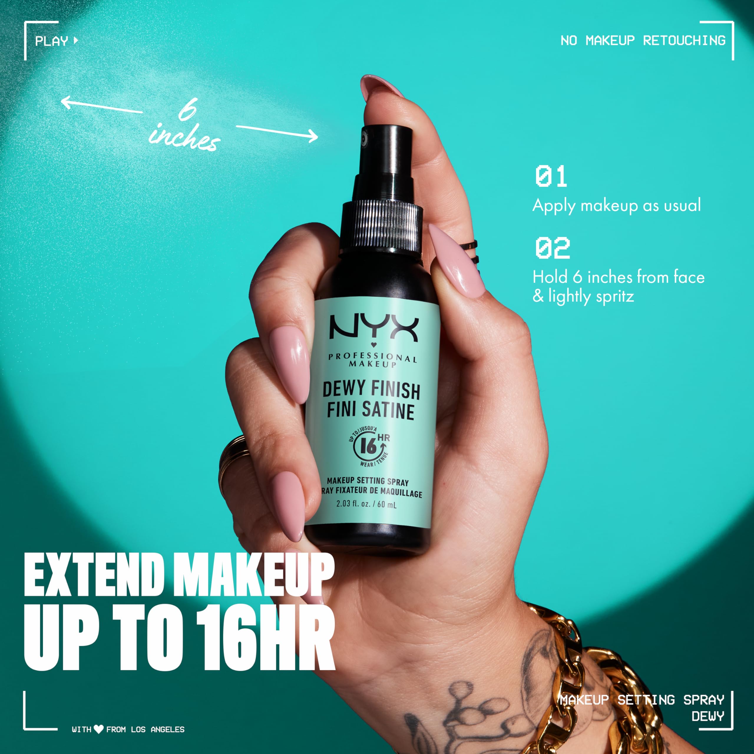 Foto 5 pulgar | Spray Fijador De Maquillaje Nyx Professional Makeup Dewy Finish - Venta Internacional.