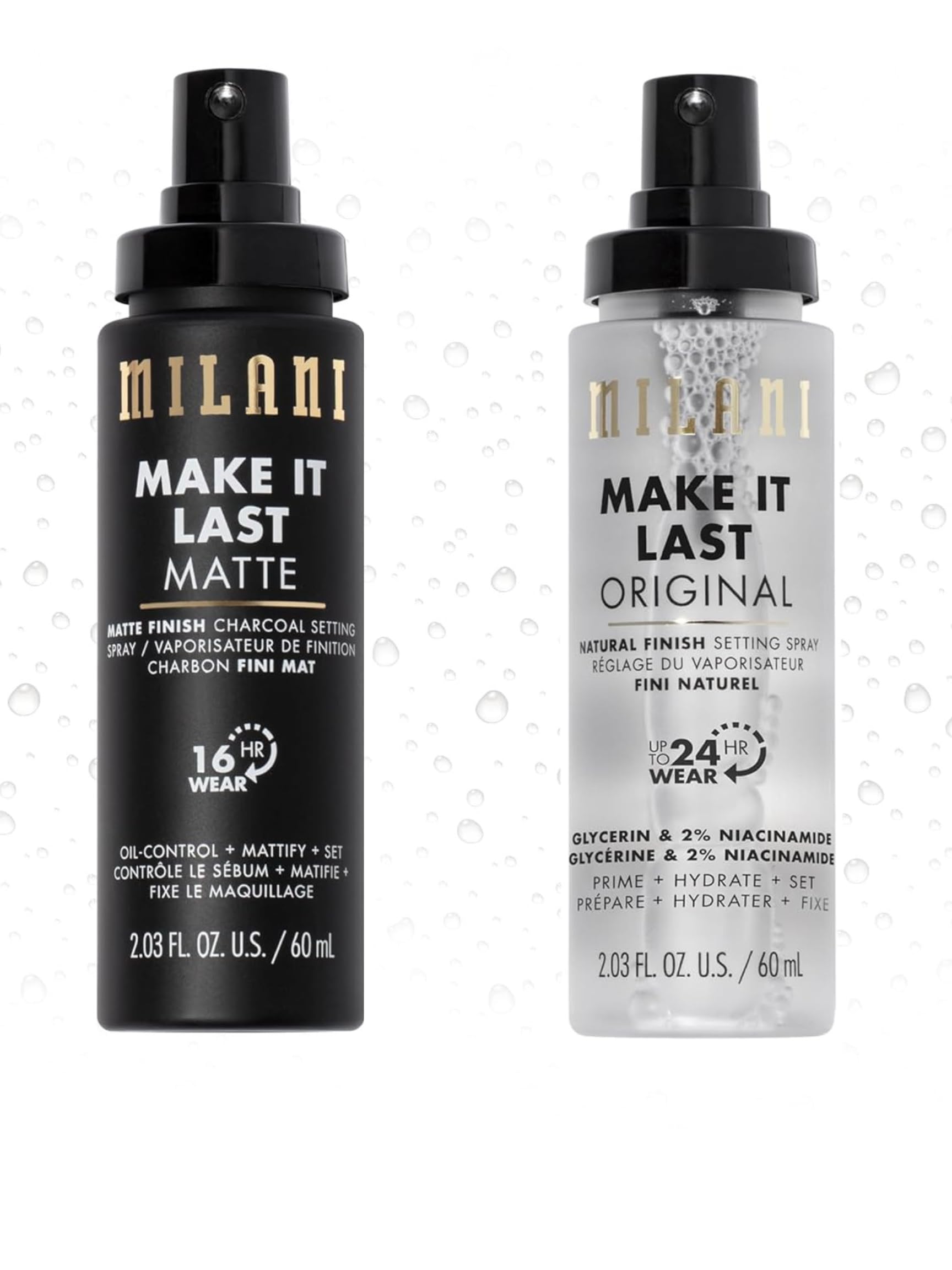Spray Fijador Milani Make It Last, Acabado Natural Original - Venta Internacional.