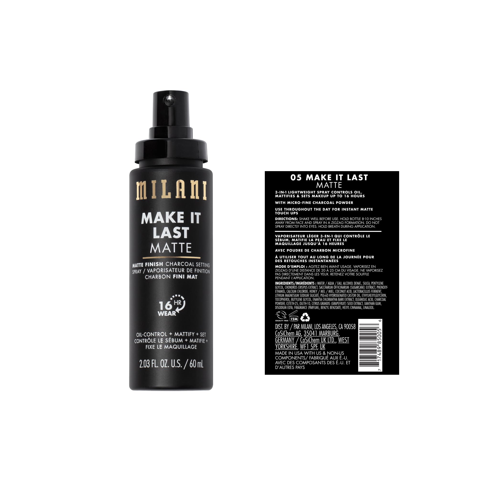 Foto 7 pulgar | Spray Fijador Milani Make It Last Matte Charcoal, Paquete De 2 - Venta Internacional.