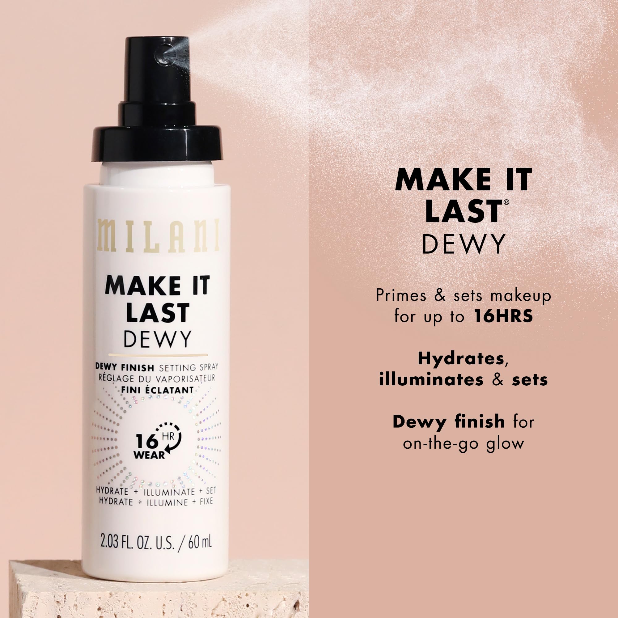 Foto 4 pulgar | Spray Fijador Milani Make It Last Dewy 3 En 1, Paquete De 2 - Venta Internacional.