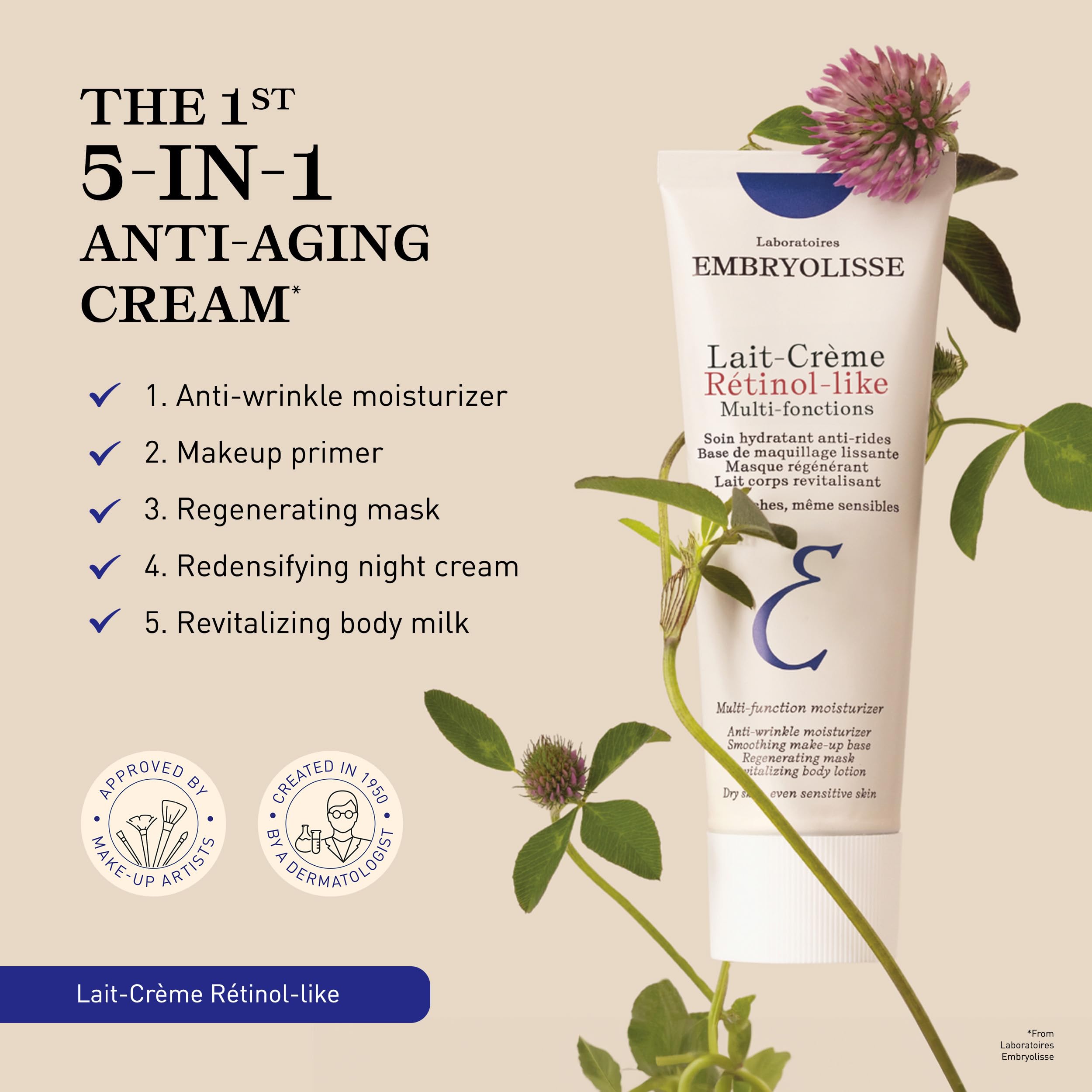 Foto 4 pulgar | Prebase Hidratante Y De Maquillaje Embryolisse Lait-crème Like Retinol - Venta Internacional.
