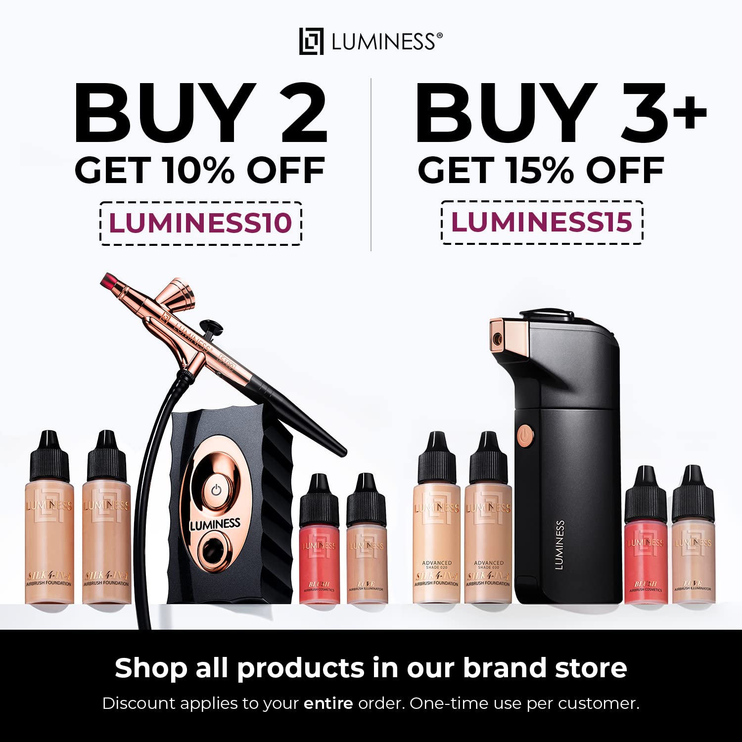 Foto 7 pulgar | Sistema De Maquillaje Con Aerógrafo Luminess Breeze Duo Con Kit De 9 Piezas - Venta Internacional.