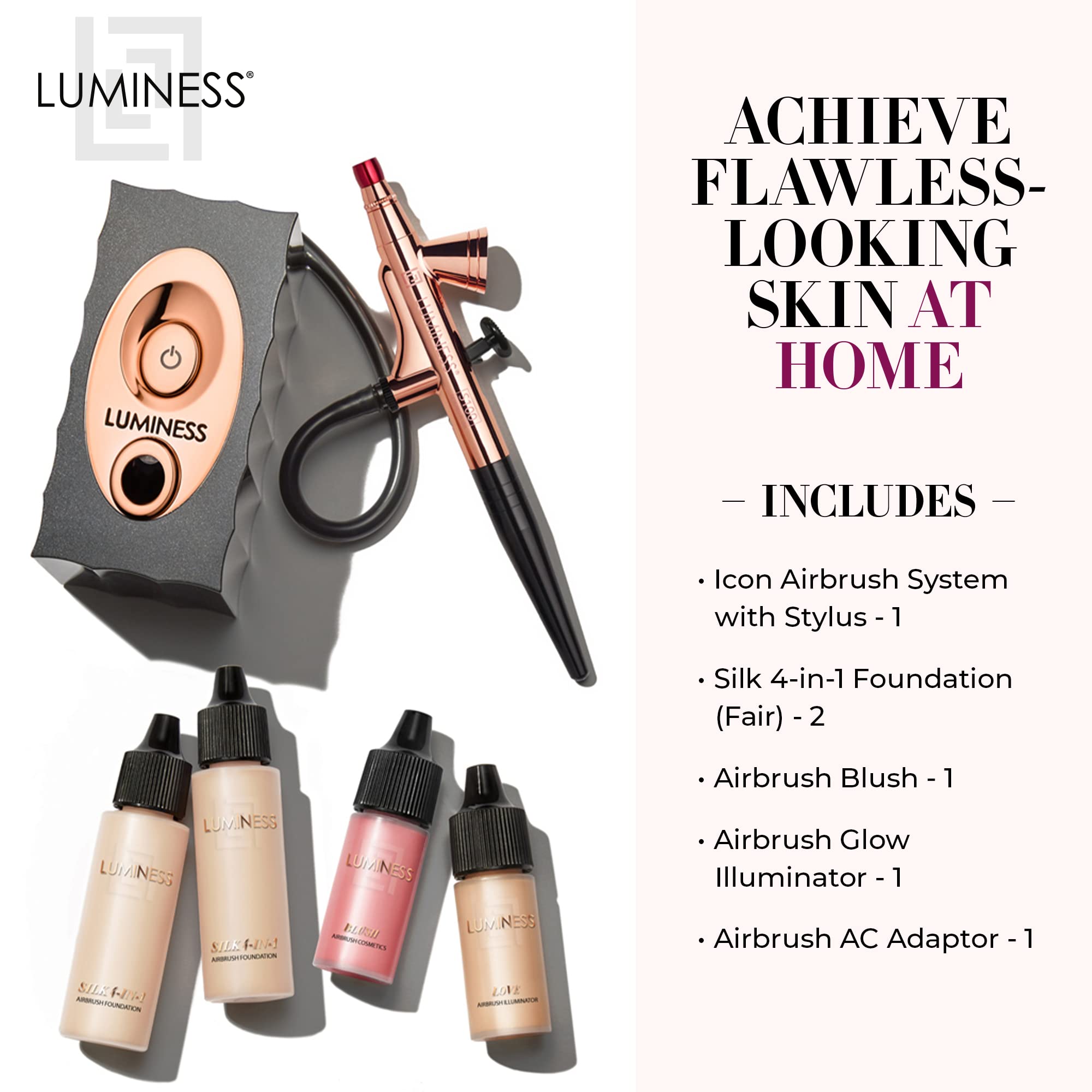 Foto 3 pulgar | Sistema De Aerógrafo De Maquillaje Luminess Air Icon Con Kit De 4 Piezas - Venta Internacional.