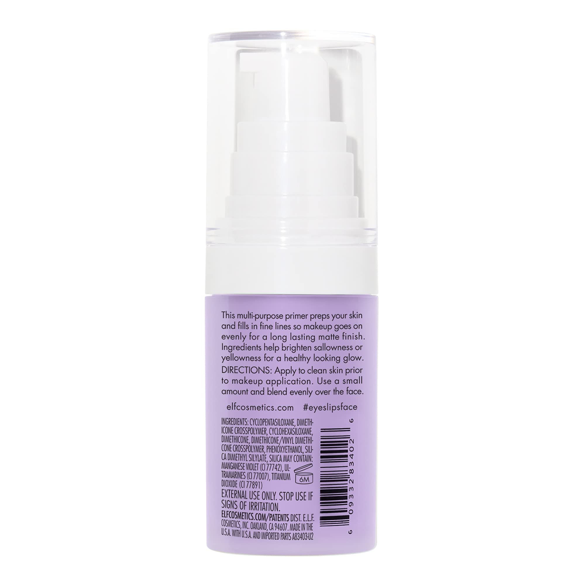 Foto 6 pulgar | Base Facial E.l.f. Brightening Lavender, Vegana Y Libre De Crueldad Animal - Venta Internacional.