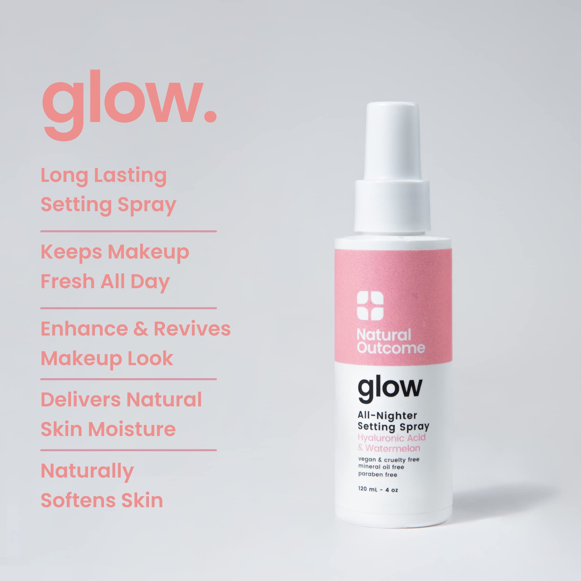 Foto 2 | Spray Fijador De Maquillaje Natural Outcome Glow All Night 120 Ml - Venta Internacional.