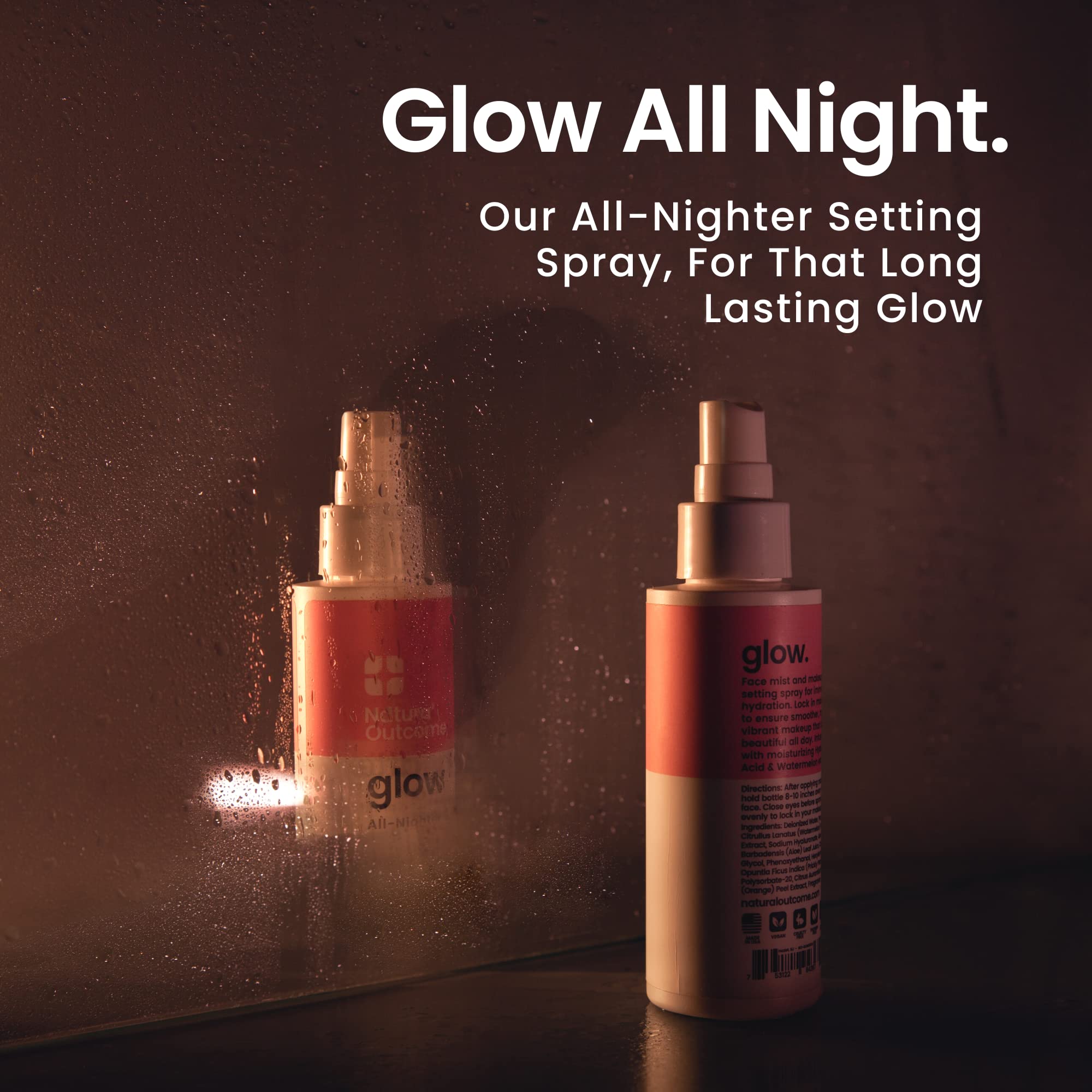 Foto 4 pulgar | Spray Fijador De Maquillaje Natural Outcome Glow All Night 120 Ml - Venta Internacional.