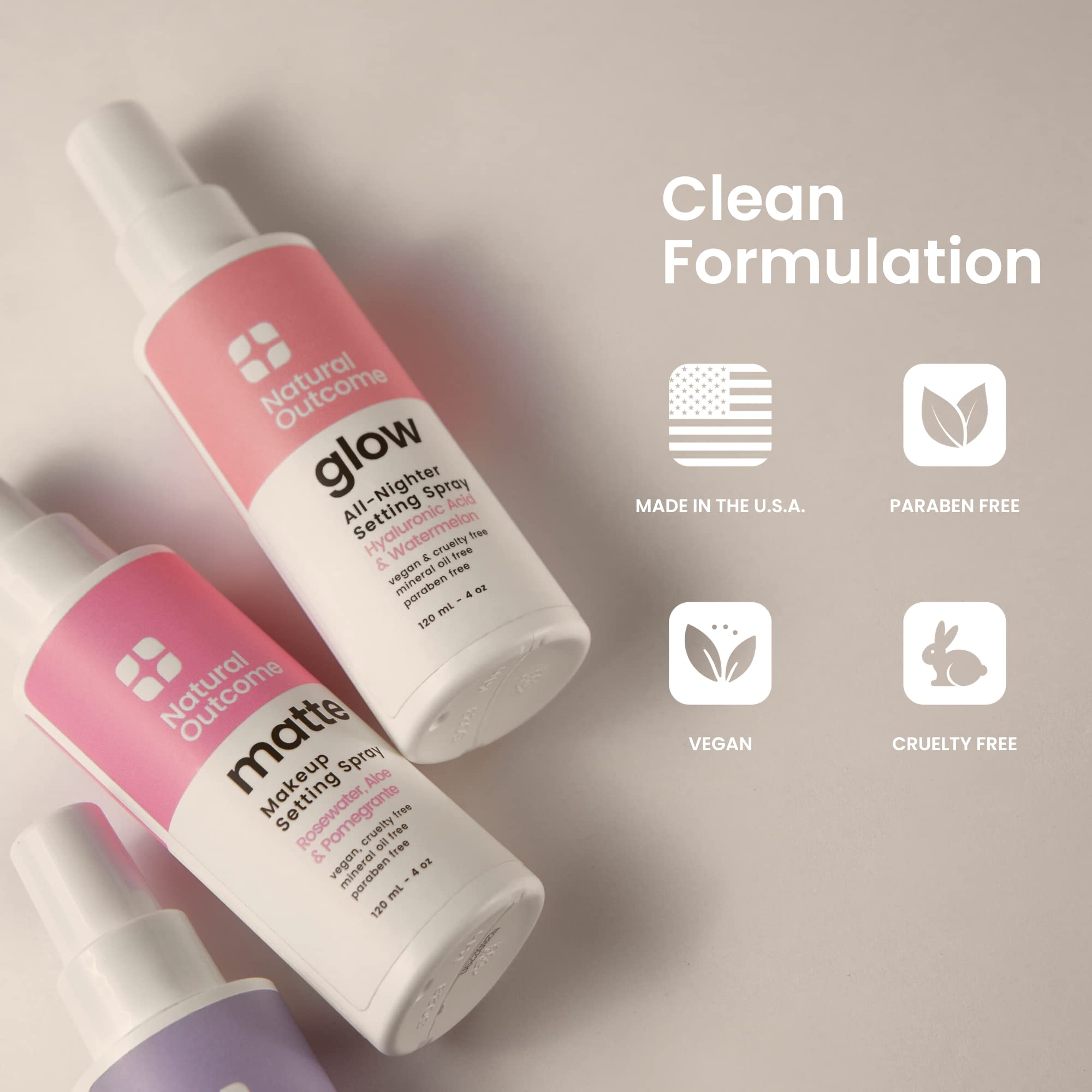 Foto 4 | Spray Fijador De Maquillaje Natural Outcome Glow All Night 120 Ml - Venta Internacional.