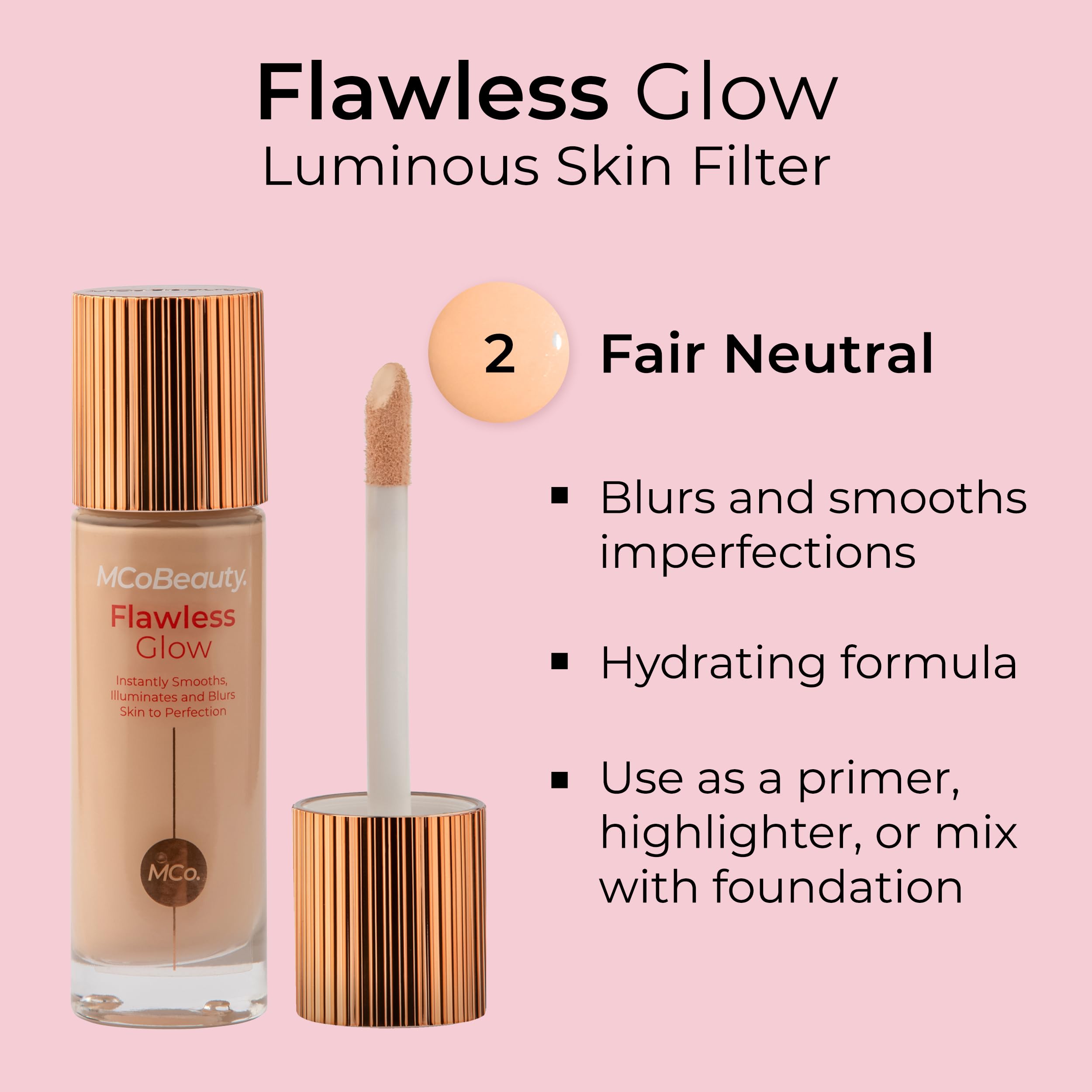 Foto 3 pulgar | Filtro De Piel Mcobeauty Flawless Glow Luminous 2 Fair Vegan - Venta Internacional.