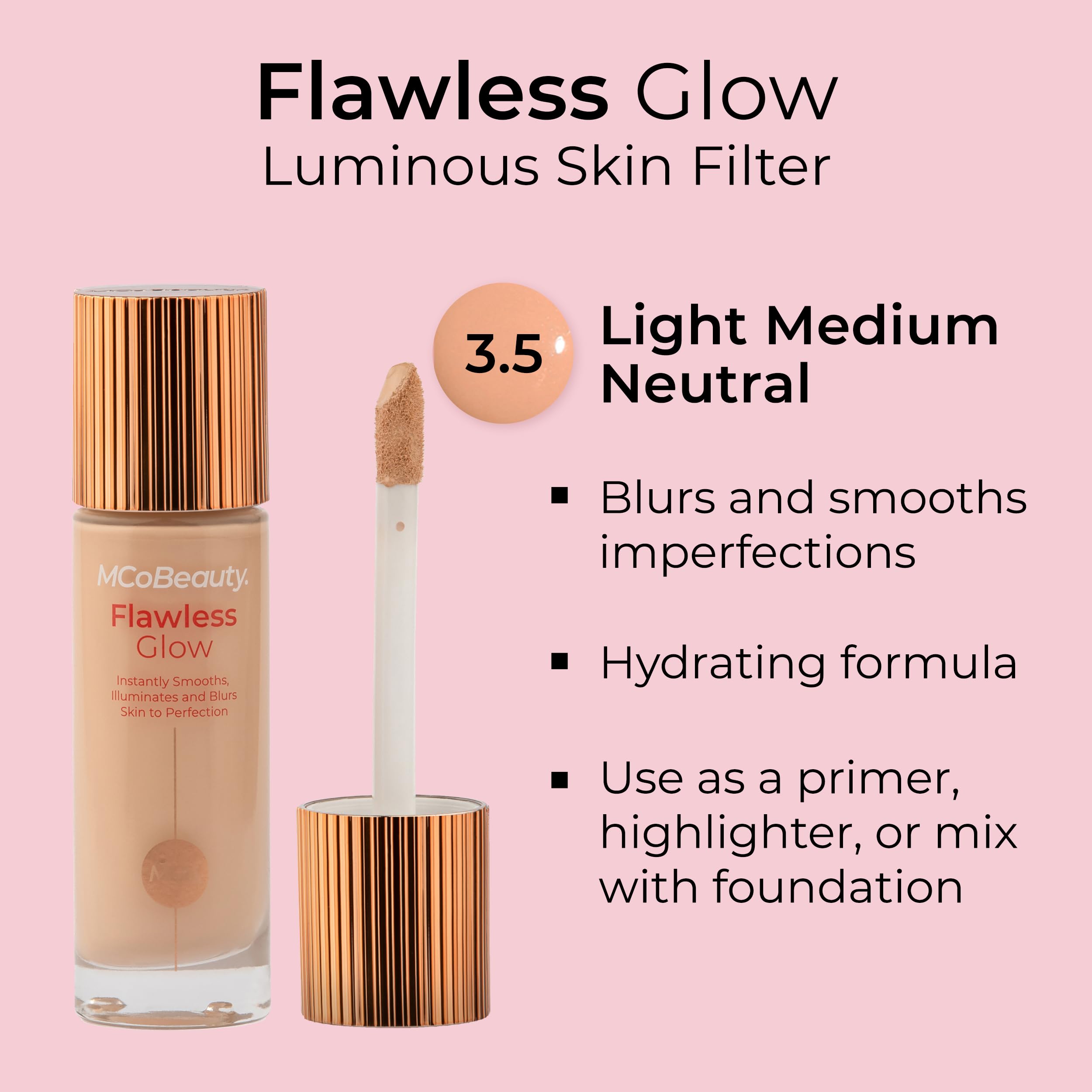 Foto 3 pulgar | Filtro De Piel Mcobeauty Flawless Glow Luminous 3.5 Light Vegan - Venta Internacional.