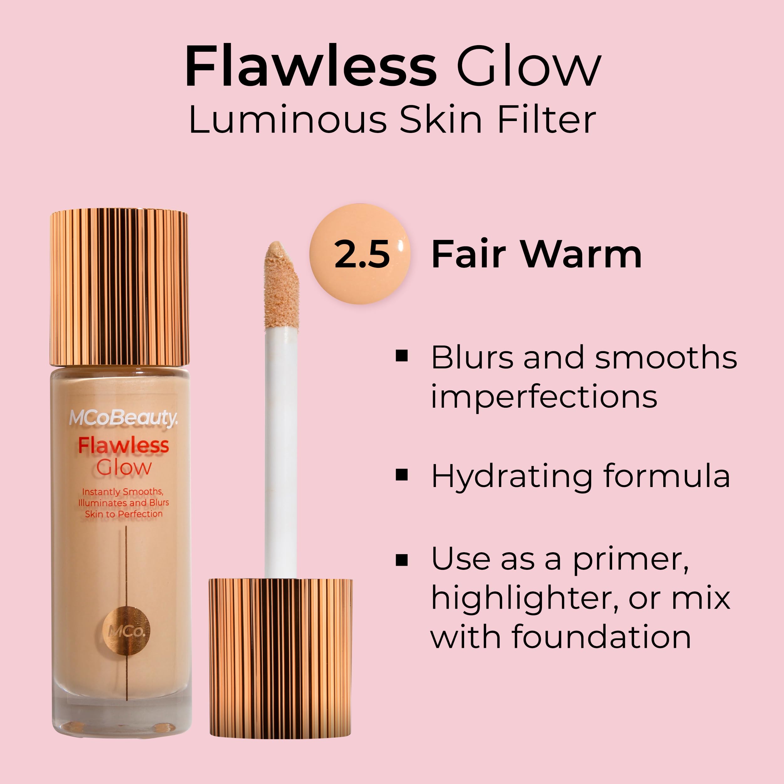 Foto 3 pulgar | Filtro De Piel Mcobeauty Flawless Glow Luminous 2.5 Fair Vegan - Venta Internacional.