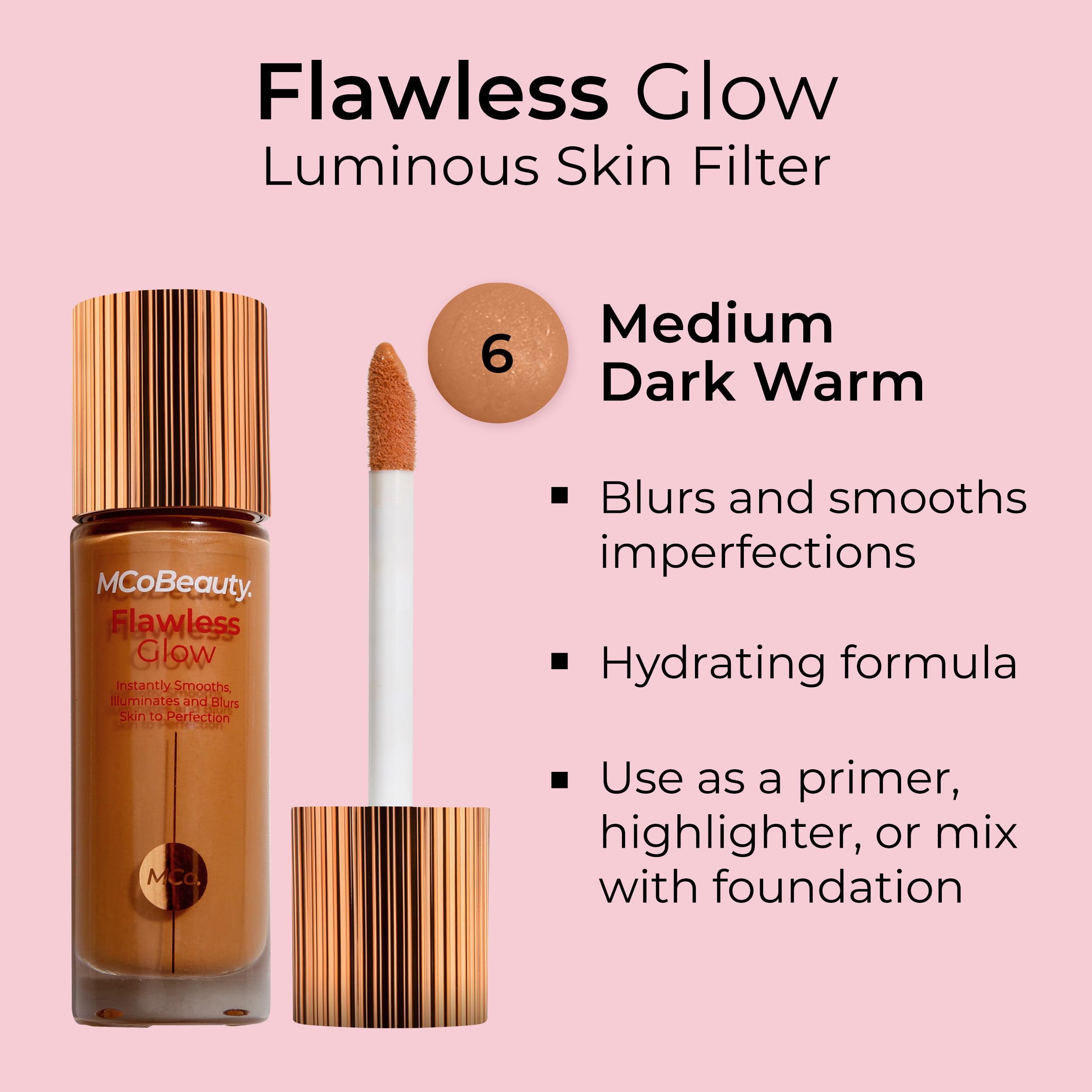 Foto 3 pulgar | Filtro De Piel Mcobeauty Flawless Glow Luminous 6 Medium Dark - Venta Internacional.