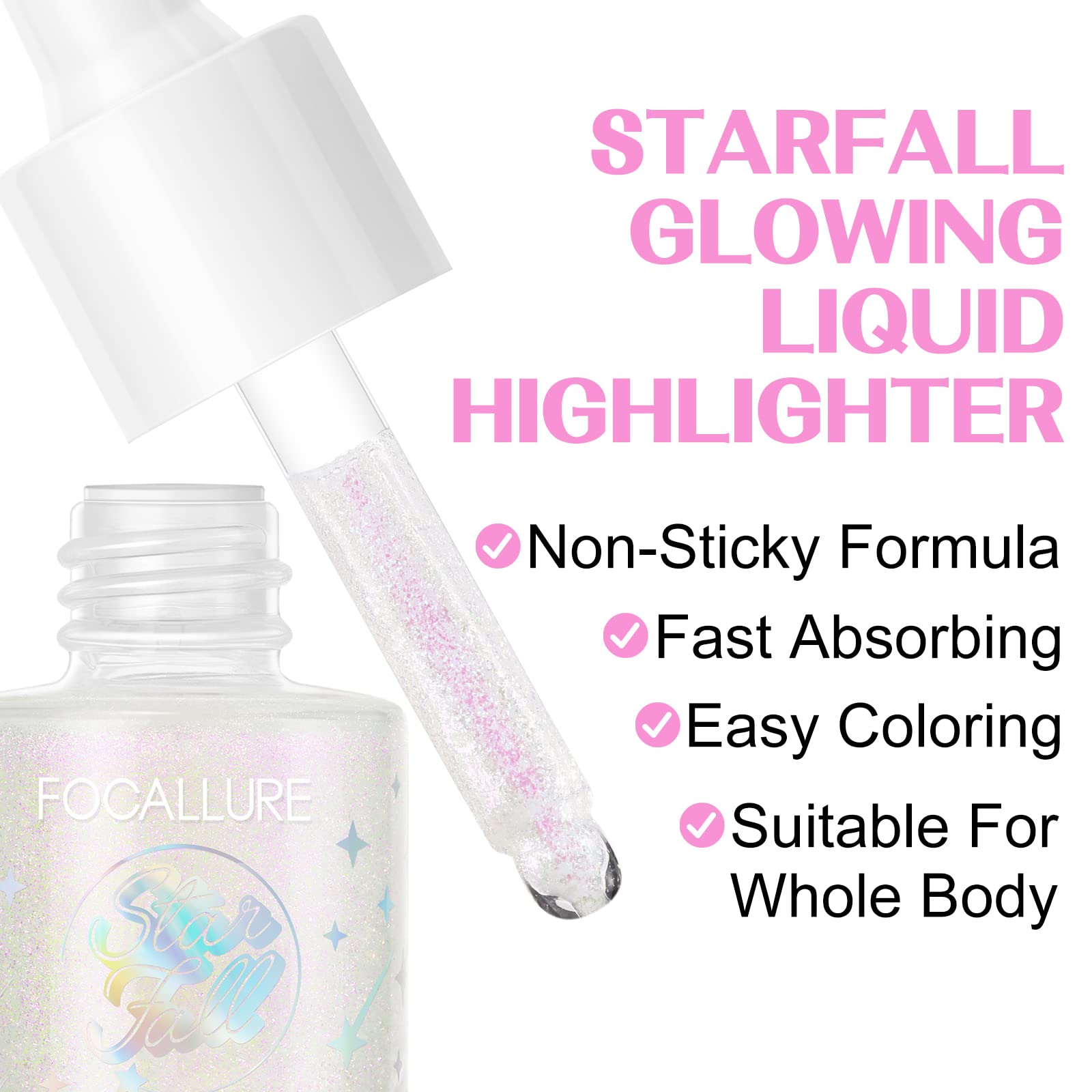 Foto 4 pulgar | Luminizador Corporal Focallure Starfall Glowing Liquid Madama Butterfly - Venta Internacional.