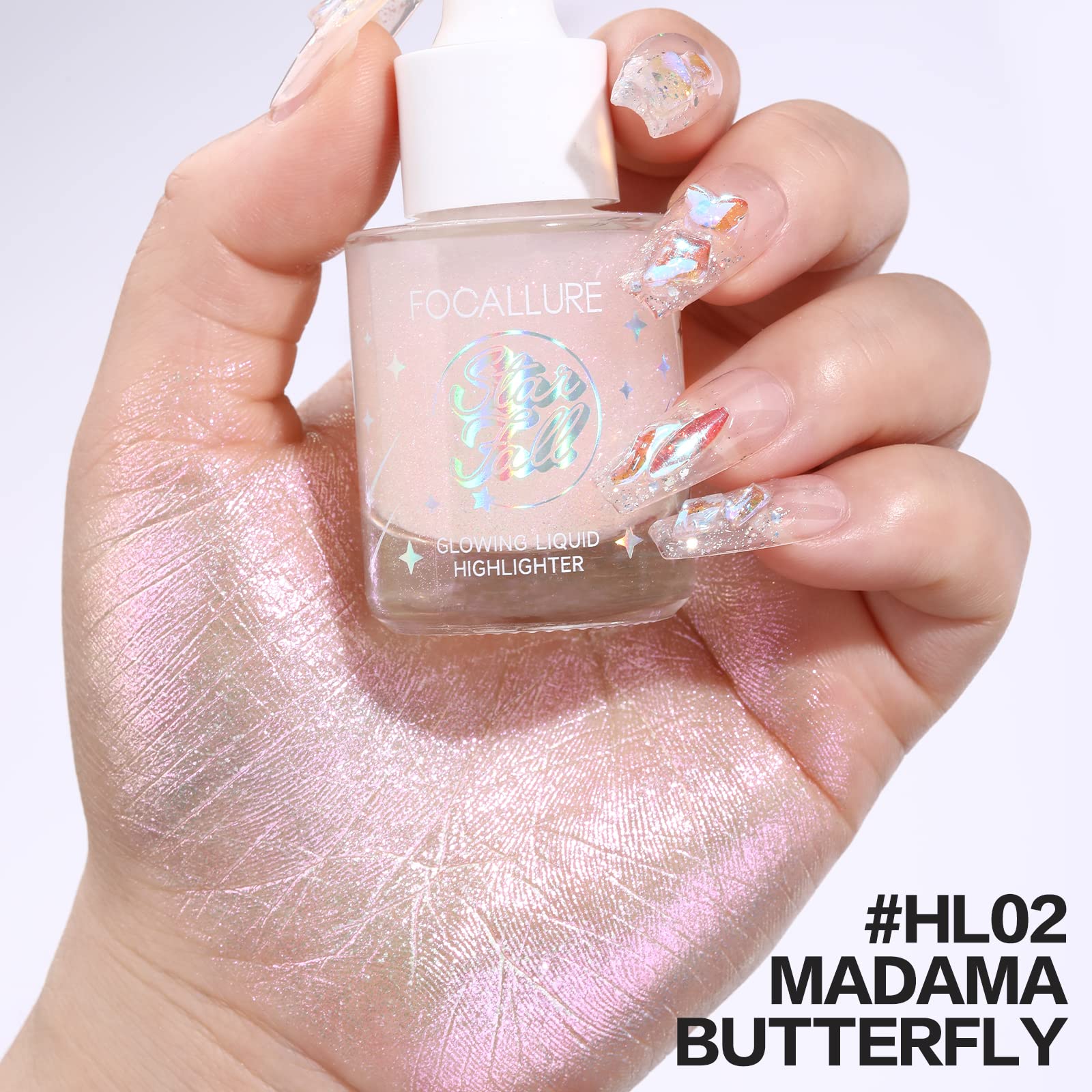 Foto 7 pulgar | Luminizador Corporal Focallure Starfall Glowing Liquid Madama Butterfly - Venta Internacional.