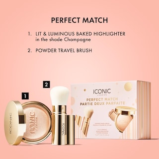 Foto 3 | Set De Regalo Iconic London Perfect Match Con Brocha Para Polvos E Iluminador - Venta Internacional.
